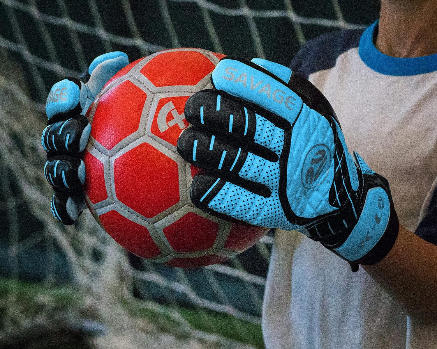 K-LO Guantes de portero Guantes de portero de fútbol Savage Rise (unisex, juvenil, niños y adultos)  Salvajes de dedos para protección  Palma de