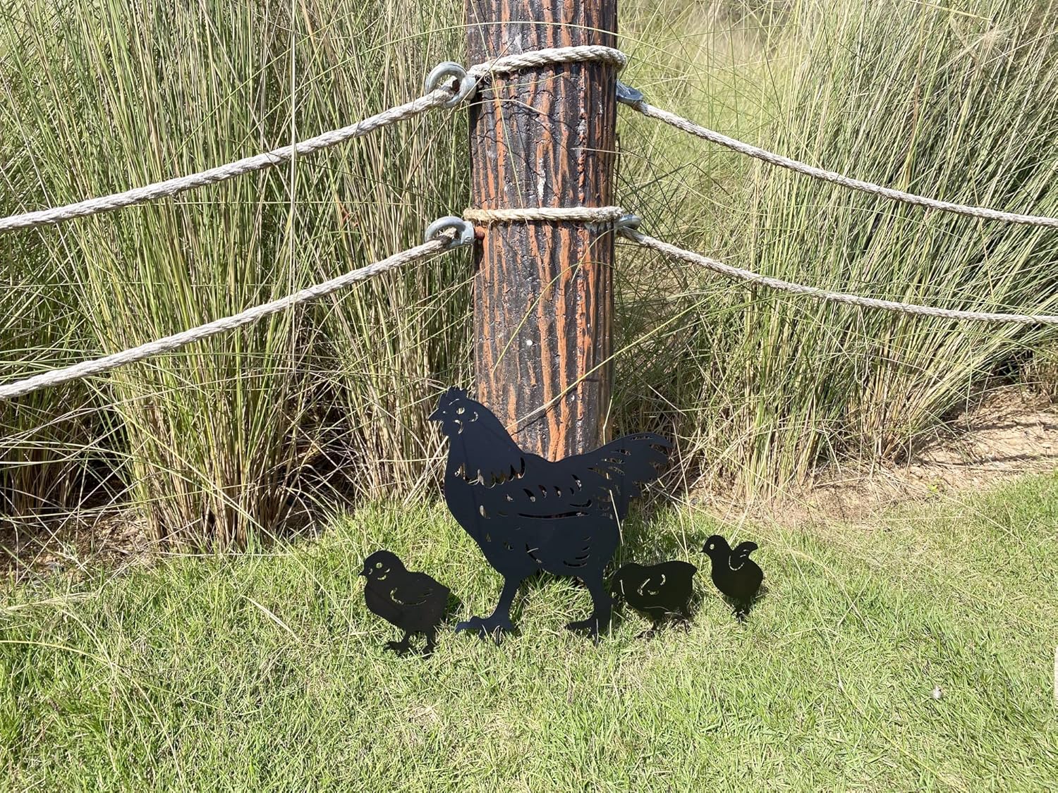 RANNYOZIO Estacas de metal decorativas de pollo para jardín, silueta de pollo pequeño, estatuas de jardín para patio, patio, decoración de jardín,