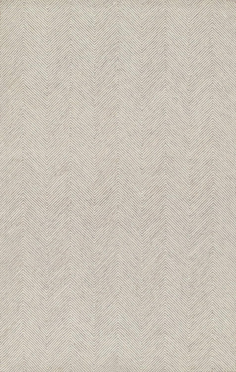 Momeni Charles – Alfombra de lana copetuda a mano para interiores, color gris topo, 2 x 3 pies