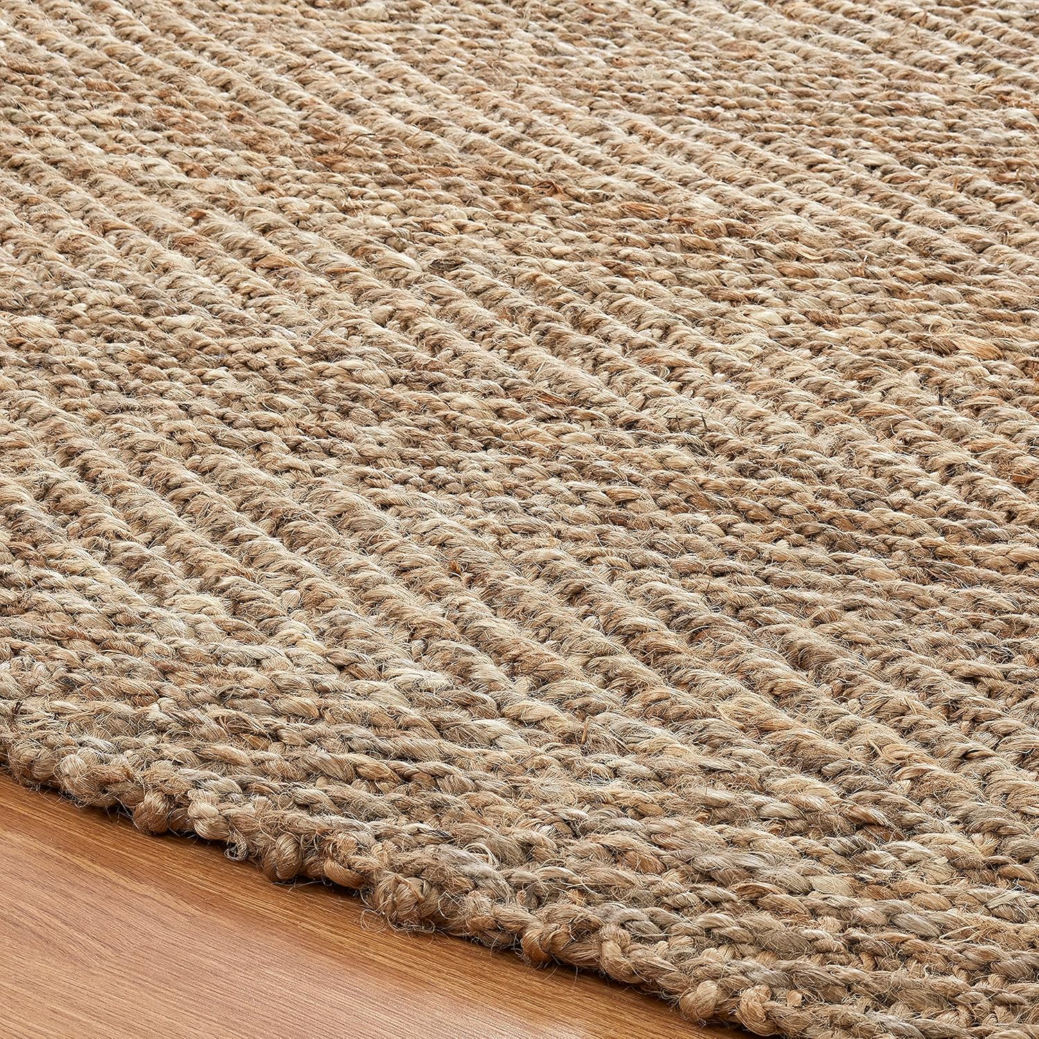 Superior Alfombra bohemia de yute con flecos, 9 x 12 pies, natural