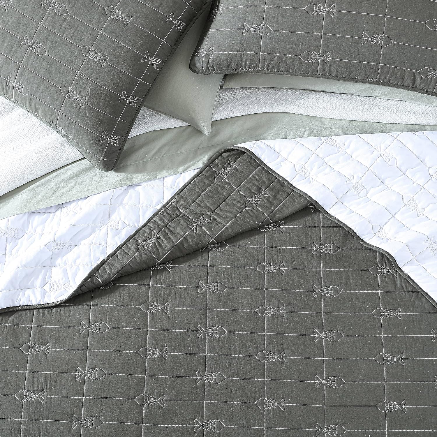 Eddie Bauer – Juego de sofá cama, ropa de cama reversible de algodón con fundas a juego y funda de almohada decorativa, decoración ligera del hogar