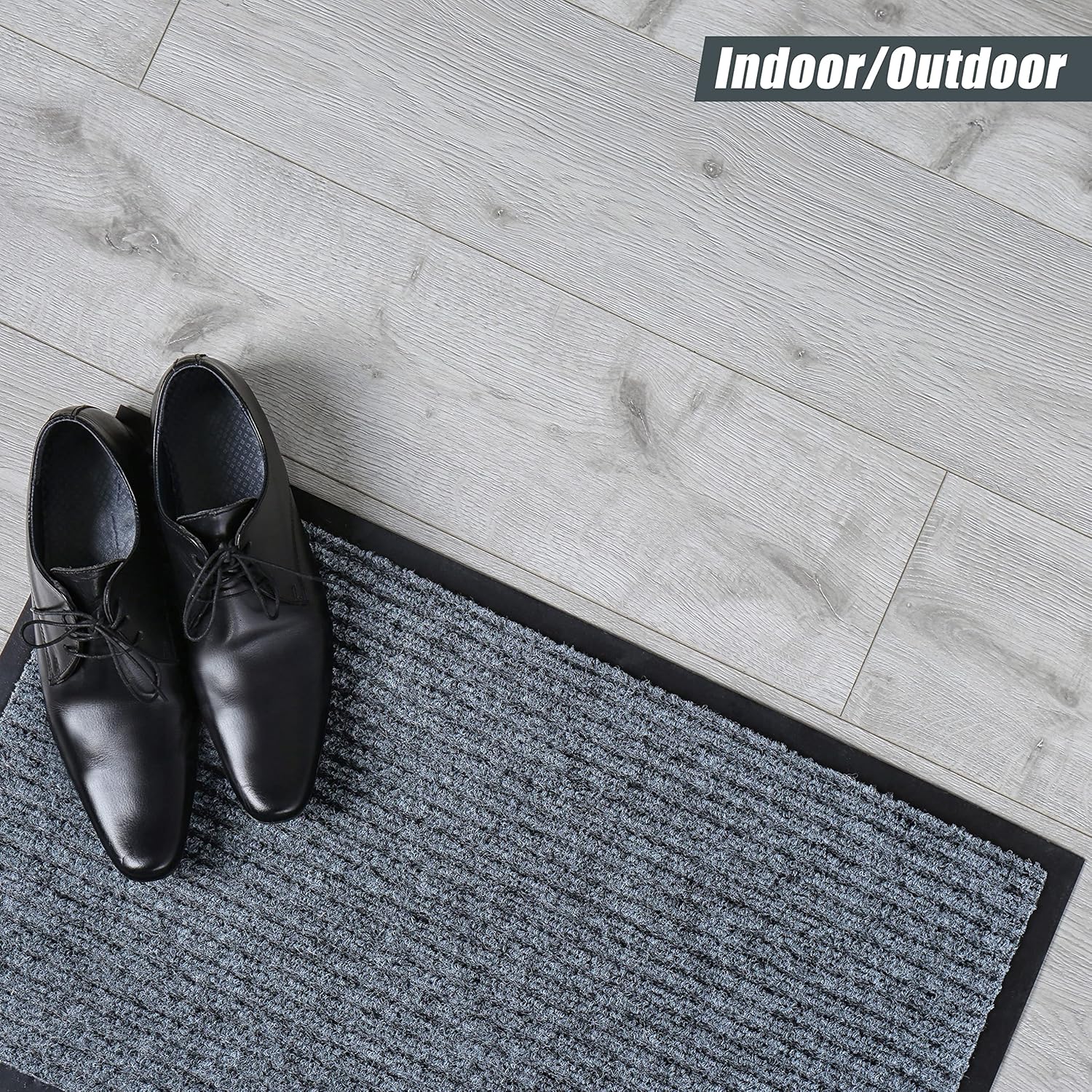 2-Pack Front Door Mat – Large 36 x 24 Welcome Indoor Outdoor Entryway Mats for Shoe Scraper, Ideal for Inside Outside High Traffic Area, Gray