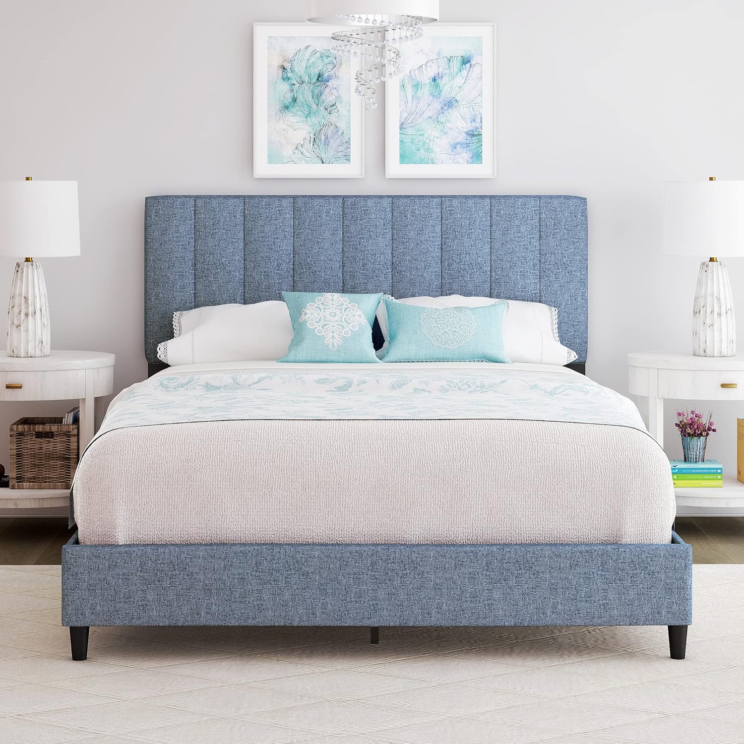 Boyd Sleep Marco de cama Leah, King, color azul