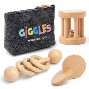 Juguetes Montessori para bebés de 0 a 6 meses y 6 a 12 meses, juguete de madera ecológico para estimulación sensorial, desarrollo de habilidades y Juguetes Montessori para bebés de 0 a 6 meses y 6 a 12 meses, juguete de madera ecológico para estimulación sensorial, desarrollo de habilidades y