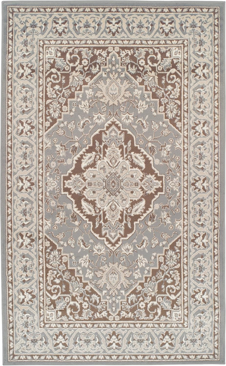 SUPERIOR HAILSHAM Collection – Alfombra de área de 4 x 6 pies, para cocina, comedor y sala de estar, color gris