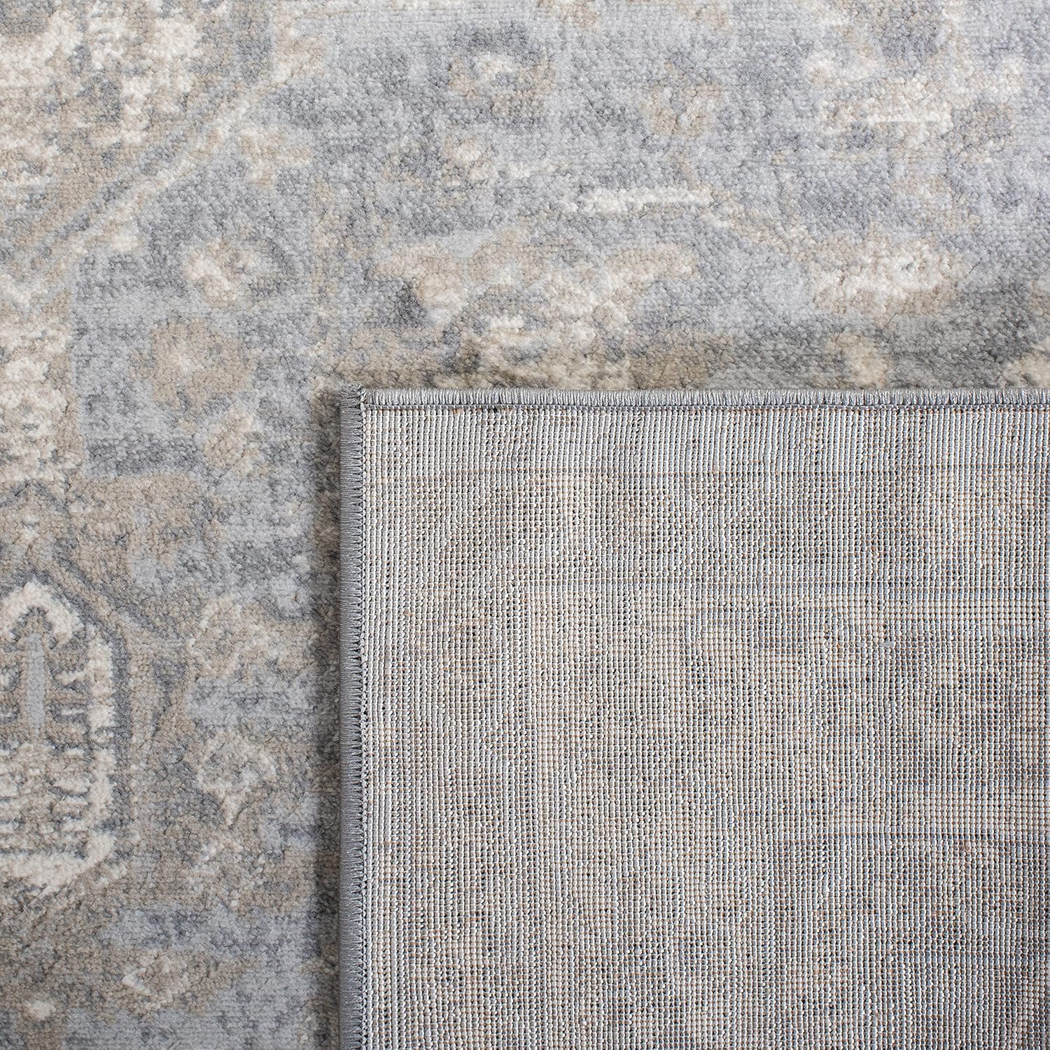 SAFAVIEH Brentwood Collection – Alfombra de 8 x 10 pies, color grisbeige BNT852F, no desprende pelusa, para sala de estar, comedor y dormitorio