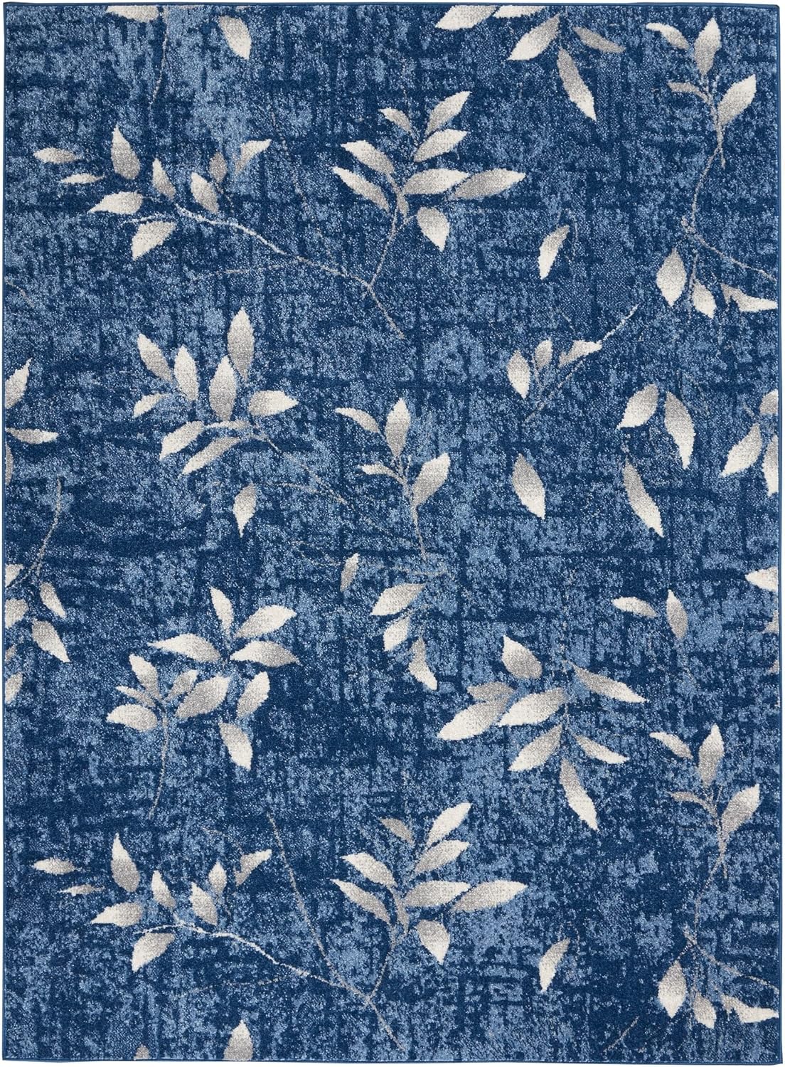 Calvin Klein River Flow – Alfombra floral azul marino marfil de 2.3 x 7.3 pies, fácil limpieza, no se desprende, para dormitorio, sala de estar,