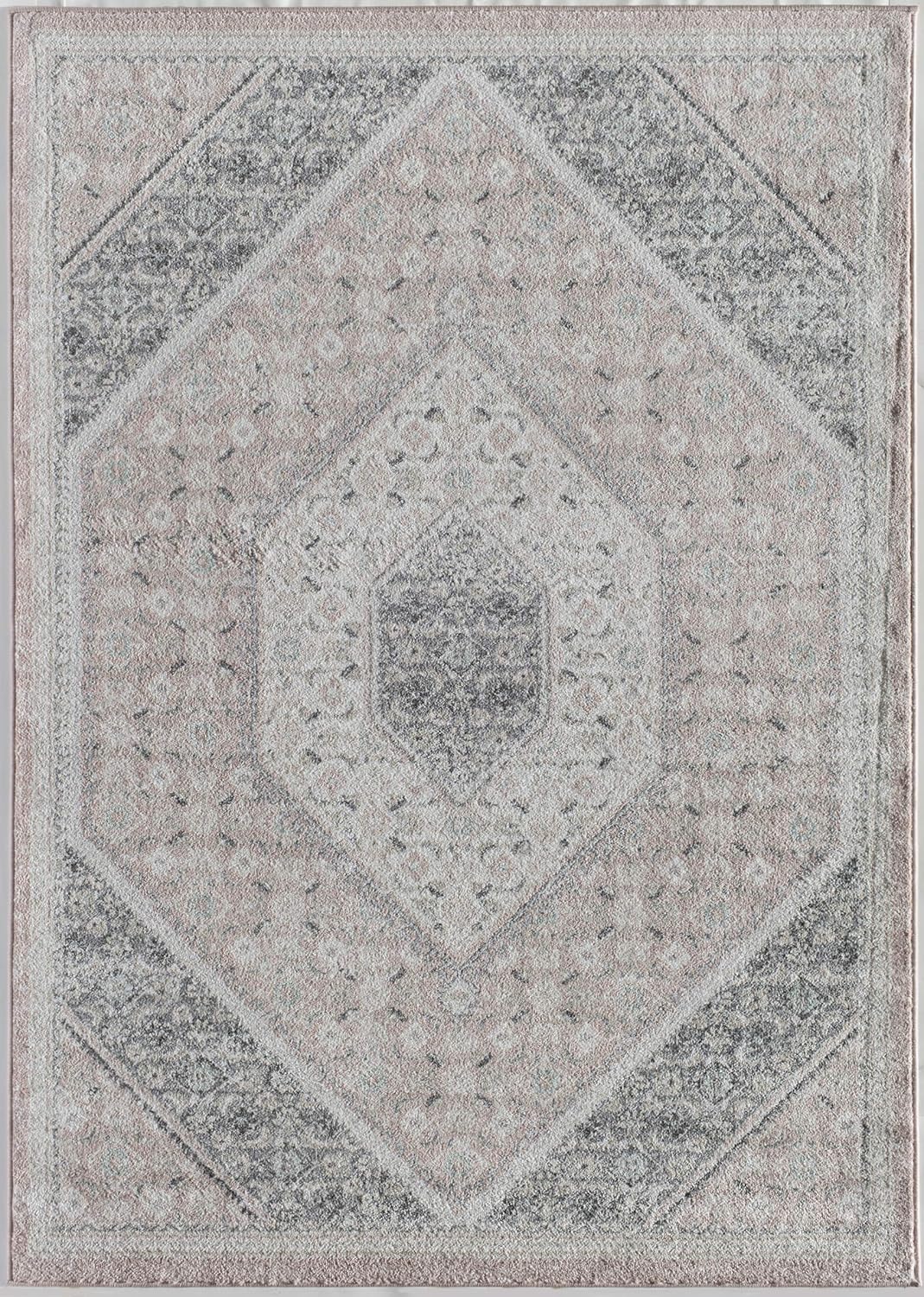 Rugs America Harper HY30B – Alfombra de área de transición vintage rosa de cuarzo de 5 x 7 pies