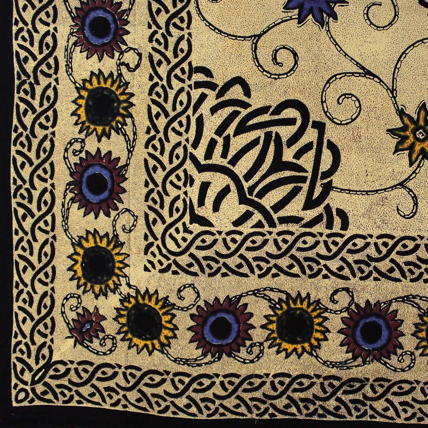Tapiz de algodón con estampado de girasol celta