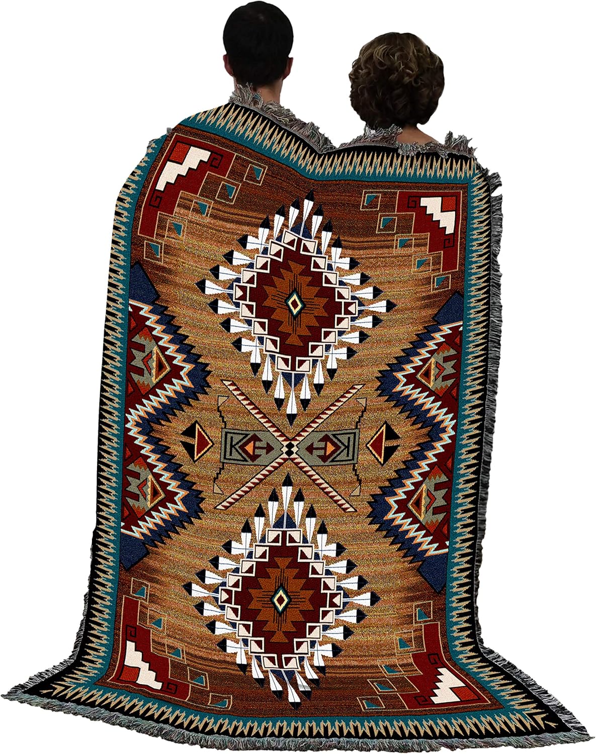 Pure Country Weavers  Cobija Mesquite Earth  Manta tejida con flecos de algodón EE. UU. 72×54