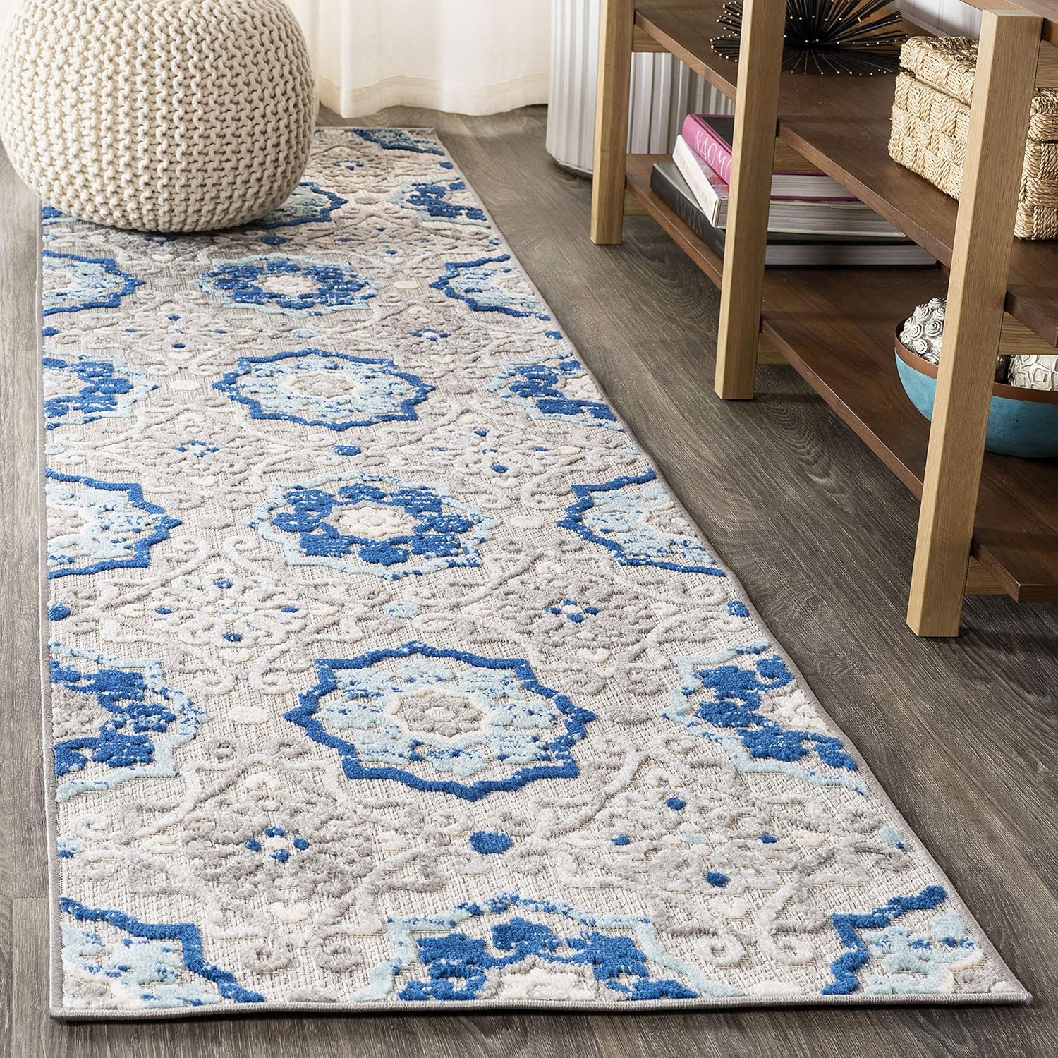 JONATHAN Y AMC101A-28 Medallón Mediterráneo para interiores y exteriores, alfombra bohemia floral fácil de limpiar, alto tráfico, dormitorio,