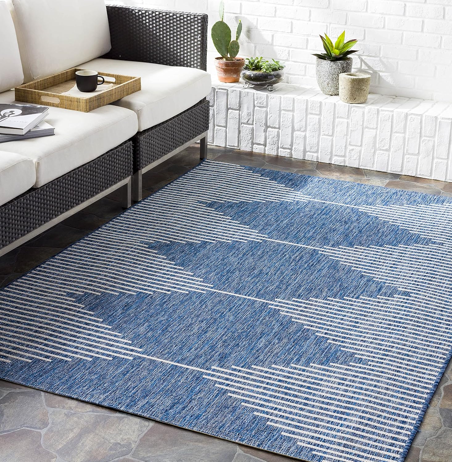 Mark&Day – Alfombras para exteriores, de 5 x 7 pies, color azul brillante, para interiores y exteriores, color azul brillante, que no se desprende,