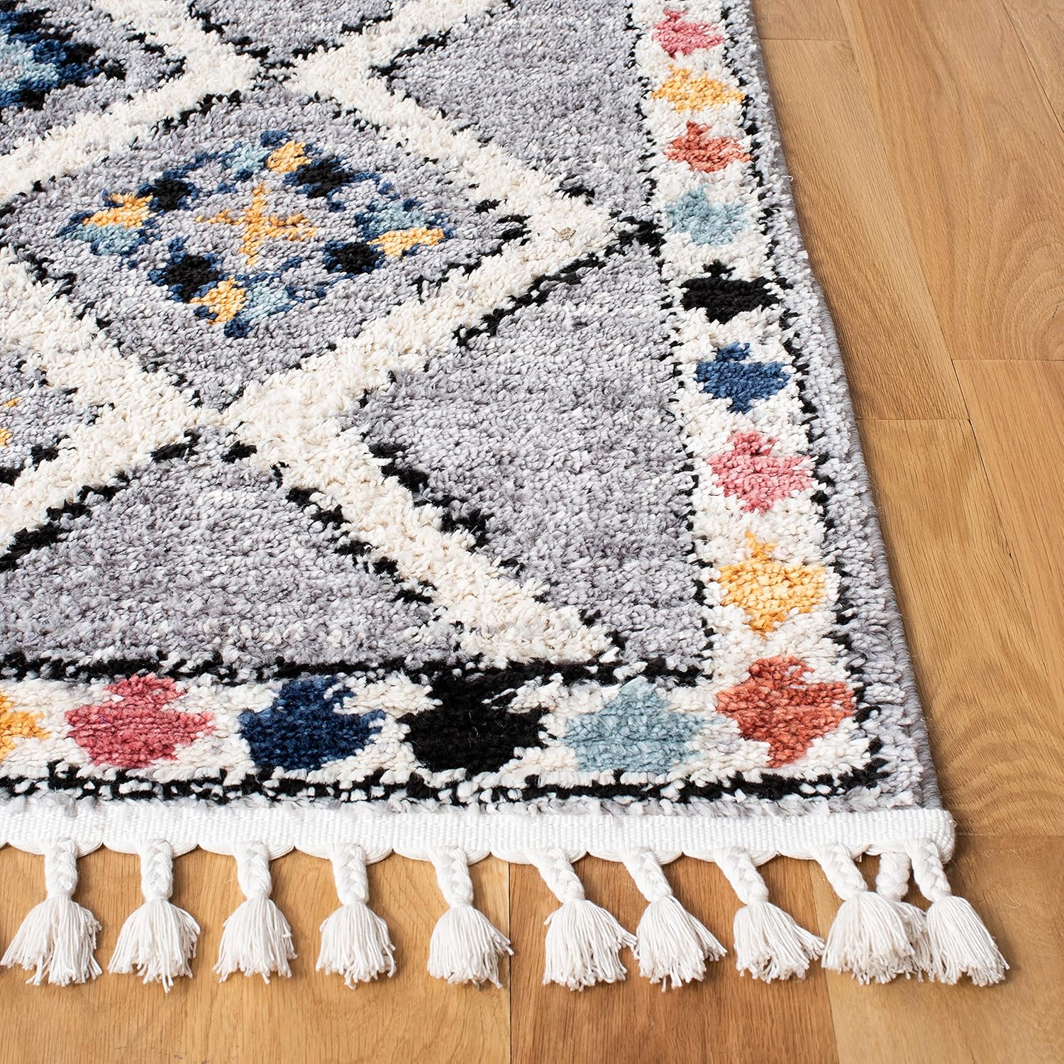 SAFAVIEH Morocco Collection – Alfombra de área de 6 x 9 pies, diseño tribal bohemio marroquí, no desprende pelusa y de fácil cuidado, ideal para