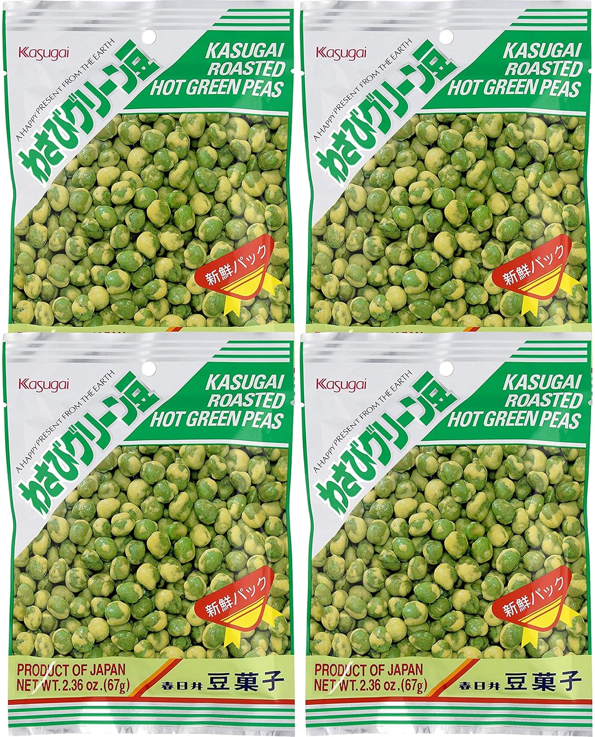 Kasugai Wasabi Green Peas 2.36oz (paquete de 4)