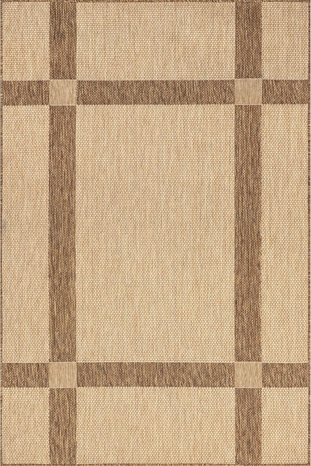 nuLOOM Natasha – Alfombra casual a rayas para interiores y exteriores, 5 x 8 pies, color beige