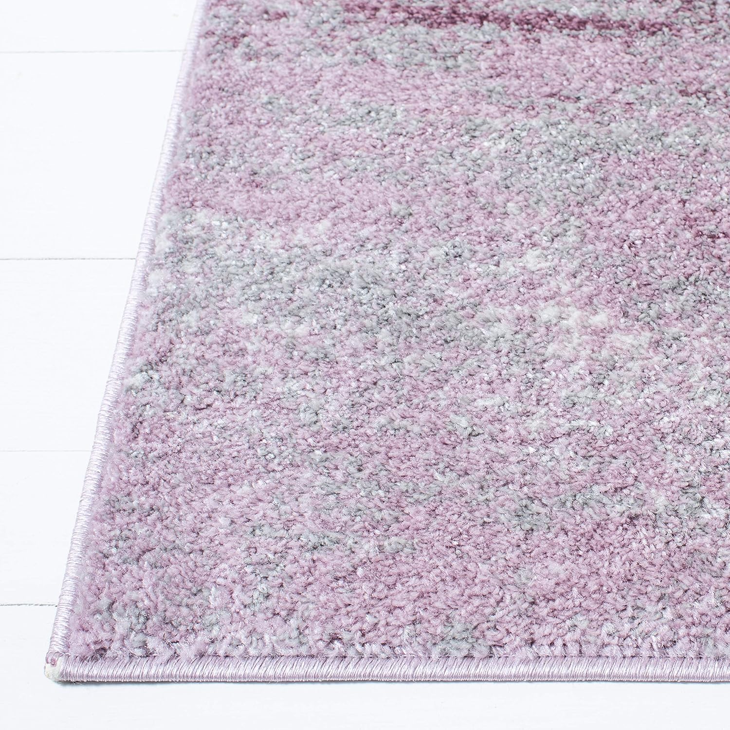 SAFAVIEH, colección Adirondack – Alfombra decorativa de 4 x 6 pies, grismorada, abstracta, moderna, no desprende pelo, de fácil cuidado, para zonas