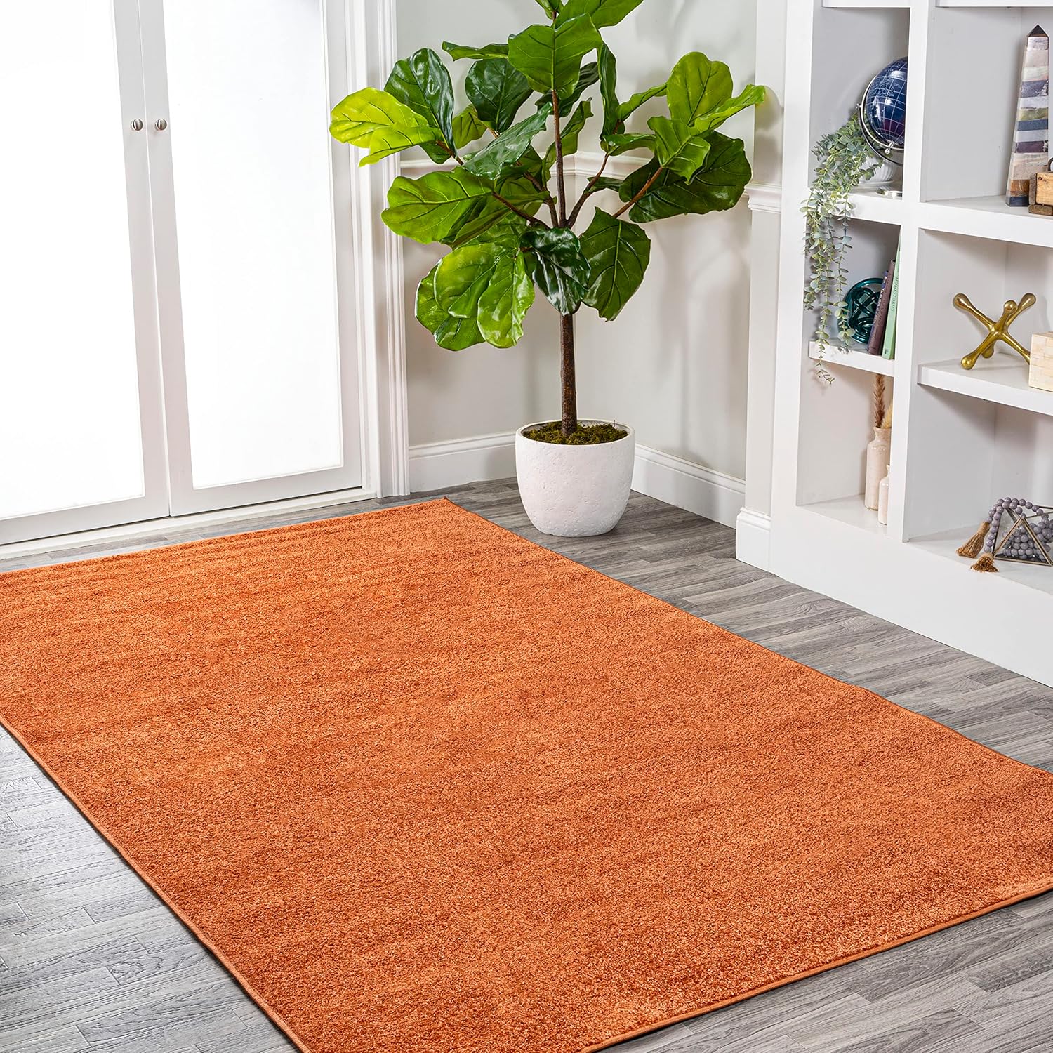 Eyely UES100M-4 – Alfombra de área para interiores de pelo bajo supersuave, informal, contemporánea, sólida tradicional, dormitorio, cocina, sala de