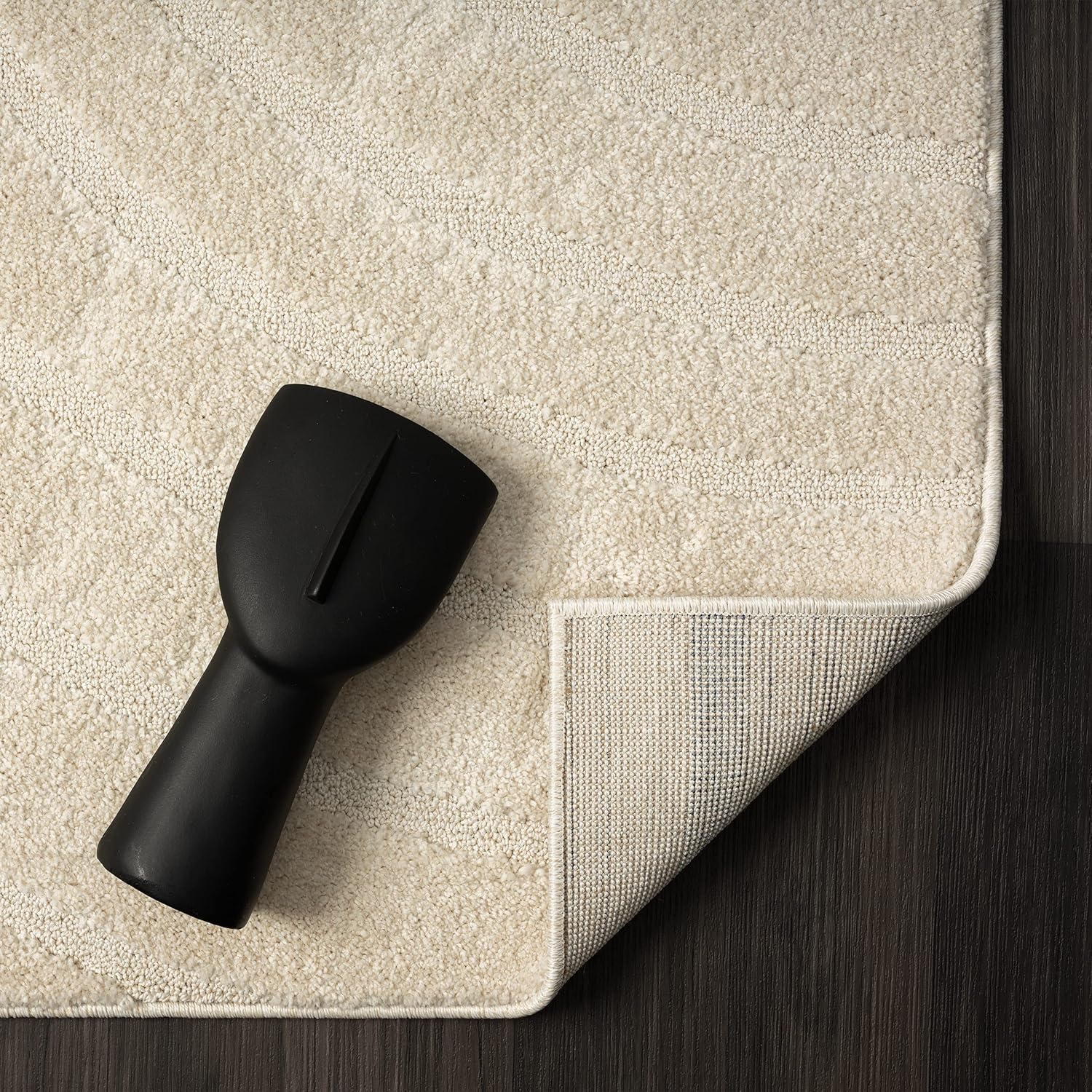 LUXE WEAVERS Alfombra moderna geométrica ondulada crema 2×8