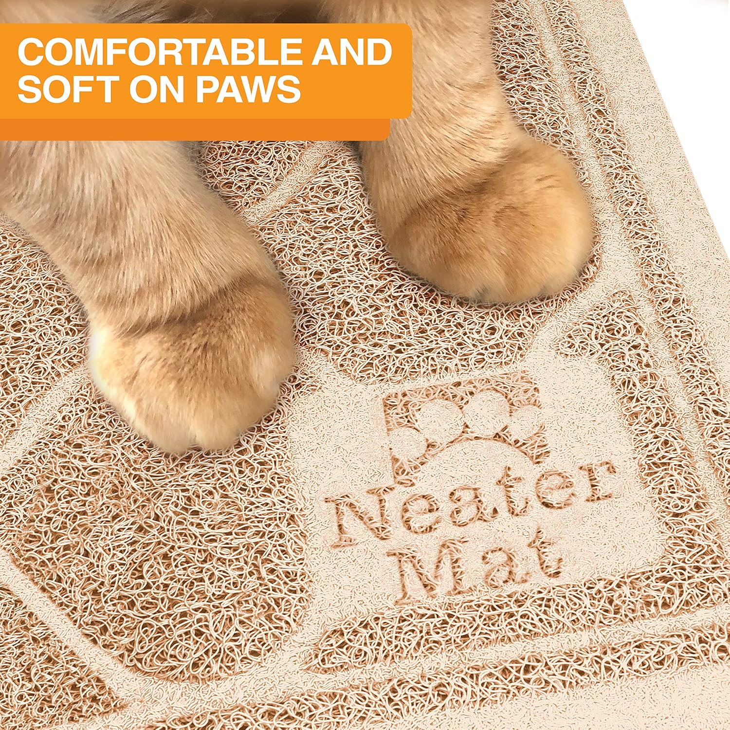 Neater Pets Neater Mat Tapete para atrapar la arena, material grueso y duradero que atrapa el desorden de la caja de arena de gatitos para proteger