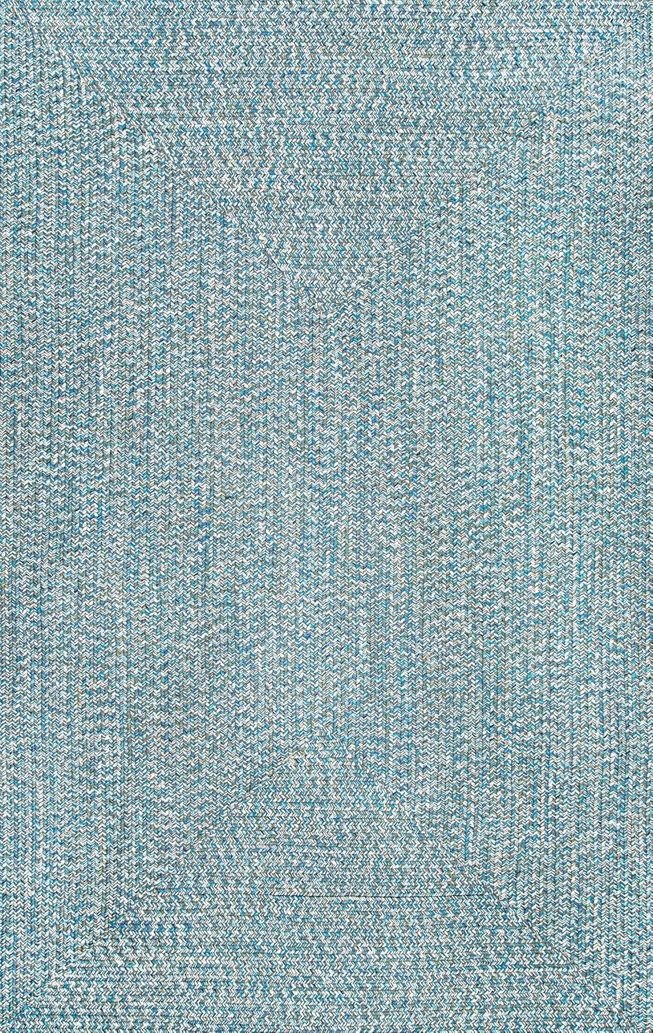 nuLOOM Wynn – Alfombra de área trenzada para interiores y exteriores, 4pies x 6pies, aguamarina