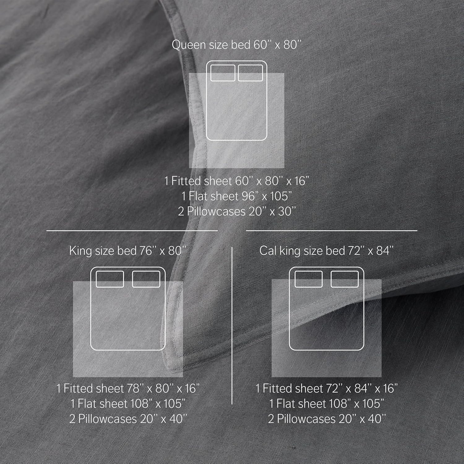 Double Stitch by Bedsure Juego de sábanas de lino Tencel, juego de sábanas transpirables tamaño King, juego de ropa de cama de lujo natural, regalo