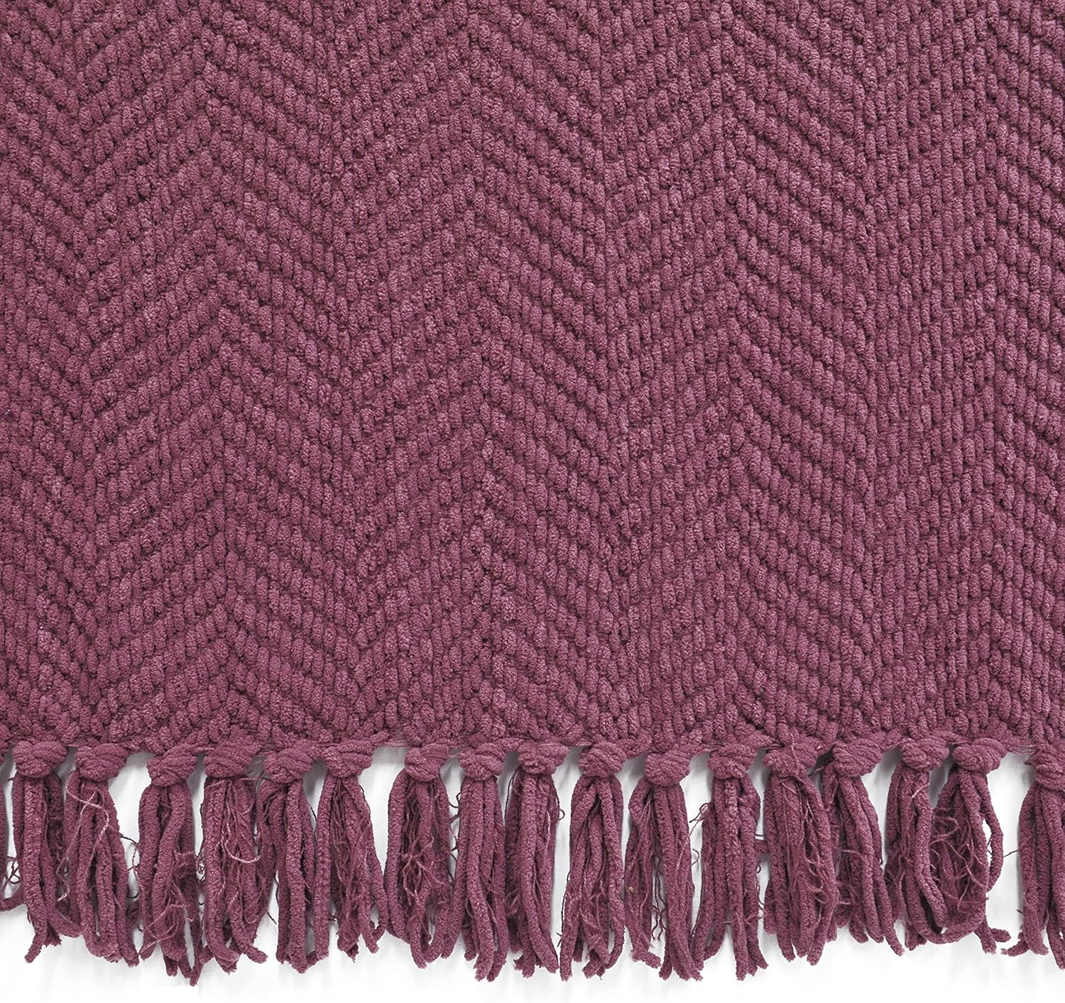 Manta para sofá, funda de sofá suave de punto texturizado, manta de tweed morado con borlas de flecos para decoración del hogar, cama, sofá, silla,
