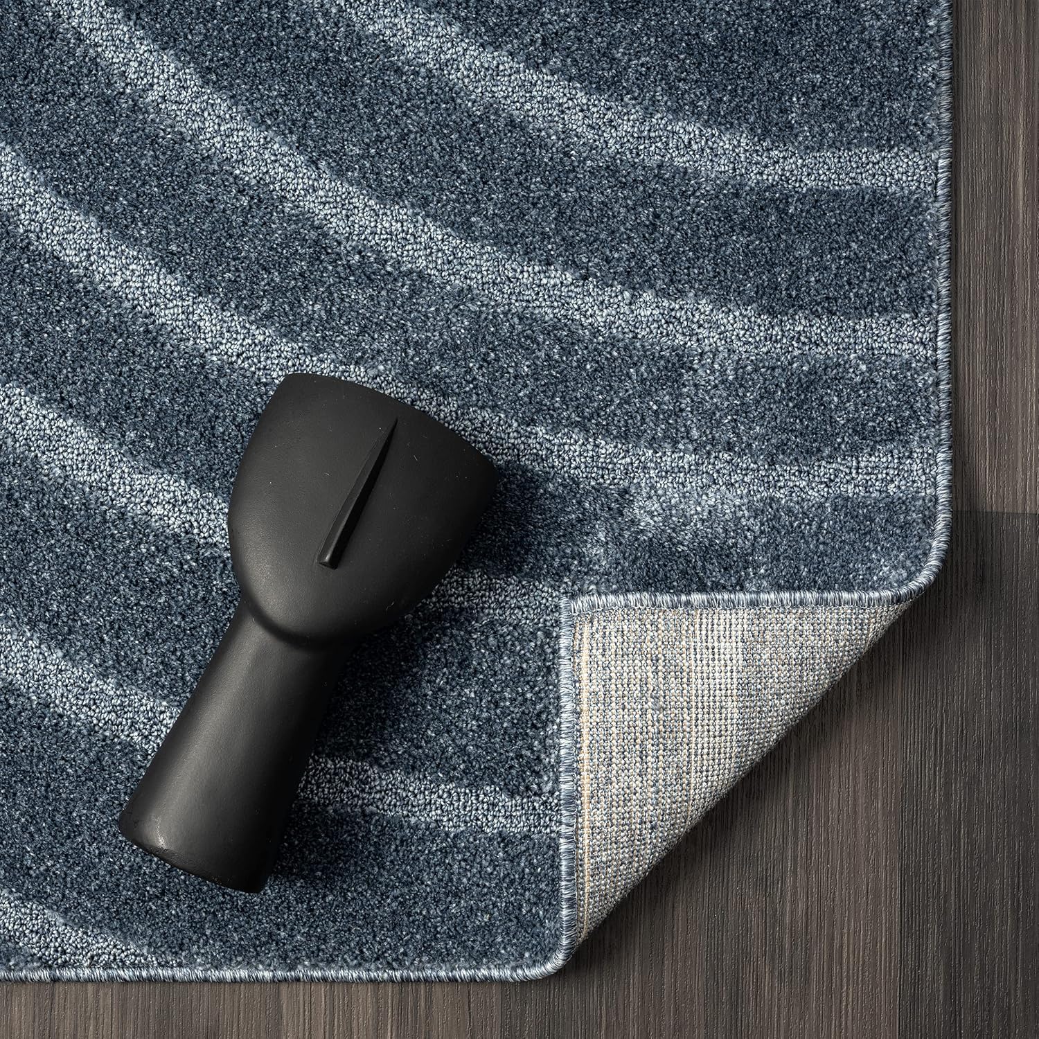LUXE WEAVERS Alfombra moderna geométrica ondulada azul 9×12