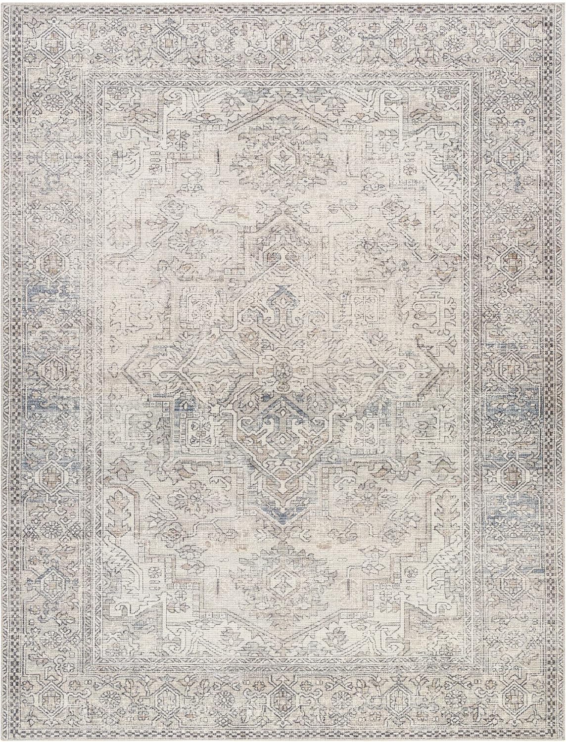 Becki Owens x Surya Margot Medallion – Alfombra de área, 2 pies 2 pulgadas x 3 pies 9 pulgadas, color gris claro