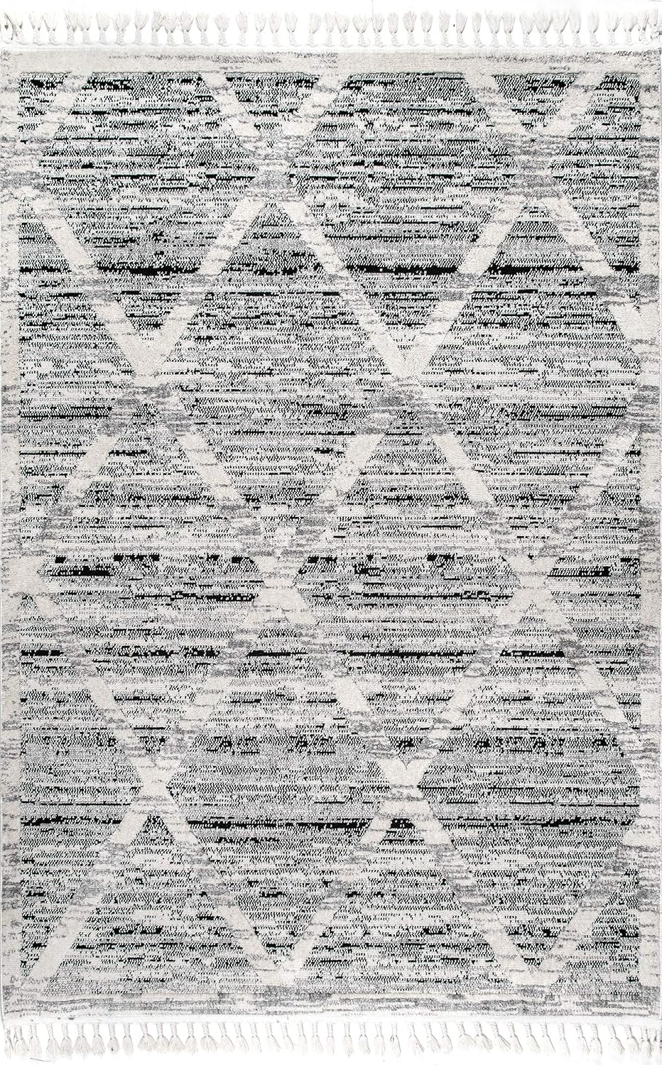 nuLOOM Suri Soft Diamond Trellis – Alfombra texturizada de 4 x 6 pulgadas, color gris