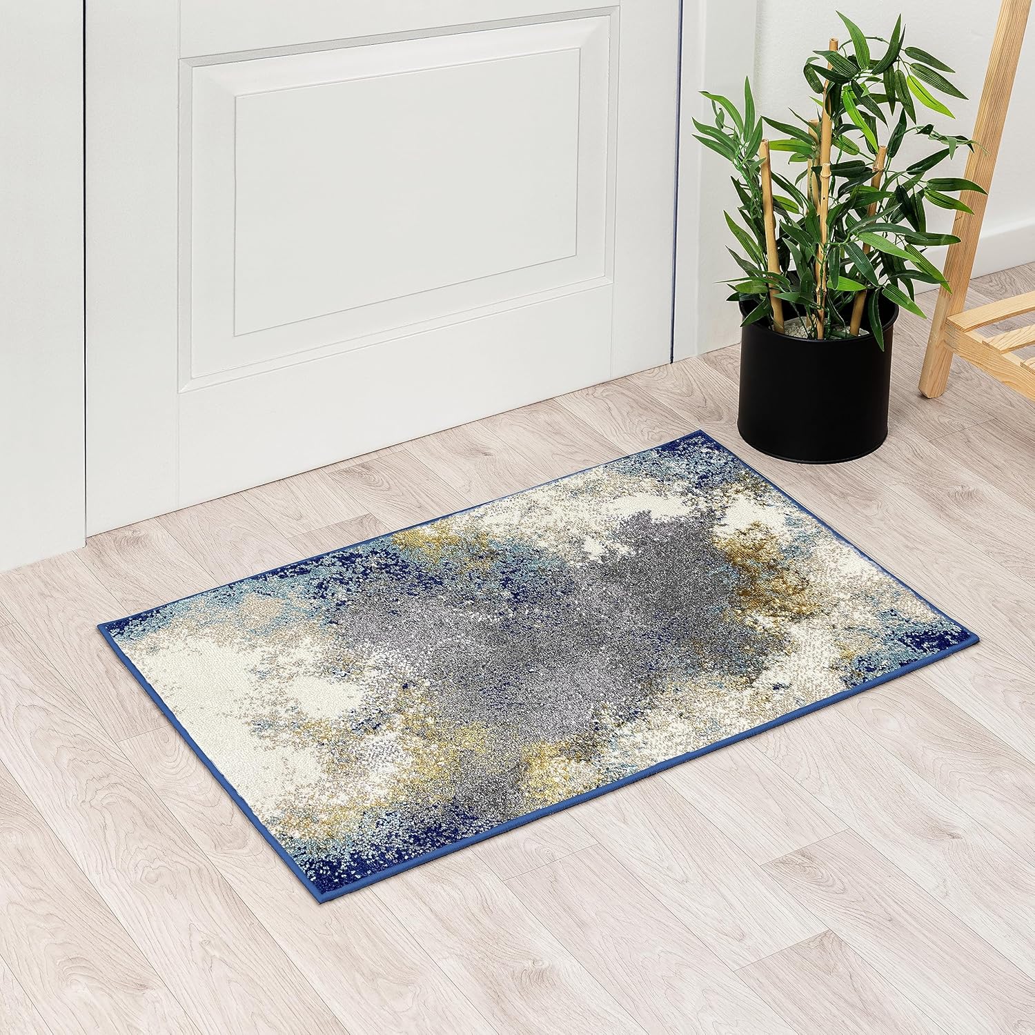 LUXE WEAVERS Beverly Collection 8445 – Alfombra moderna de 2 x 3 pulgadas, color azul