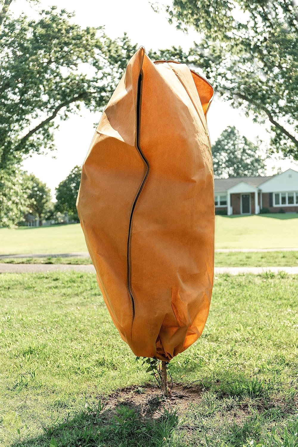 CHARGUY Cubiertas para plantas, protección contra congelación y heladas, mantas de invierno para plantas al aire libre con cordón y cremallera,