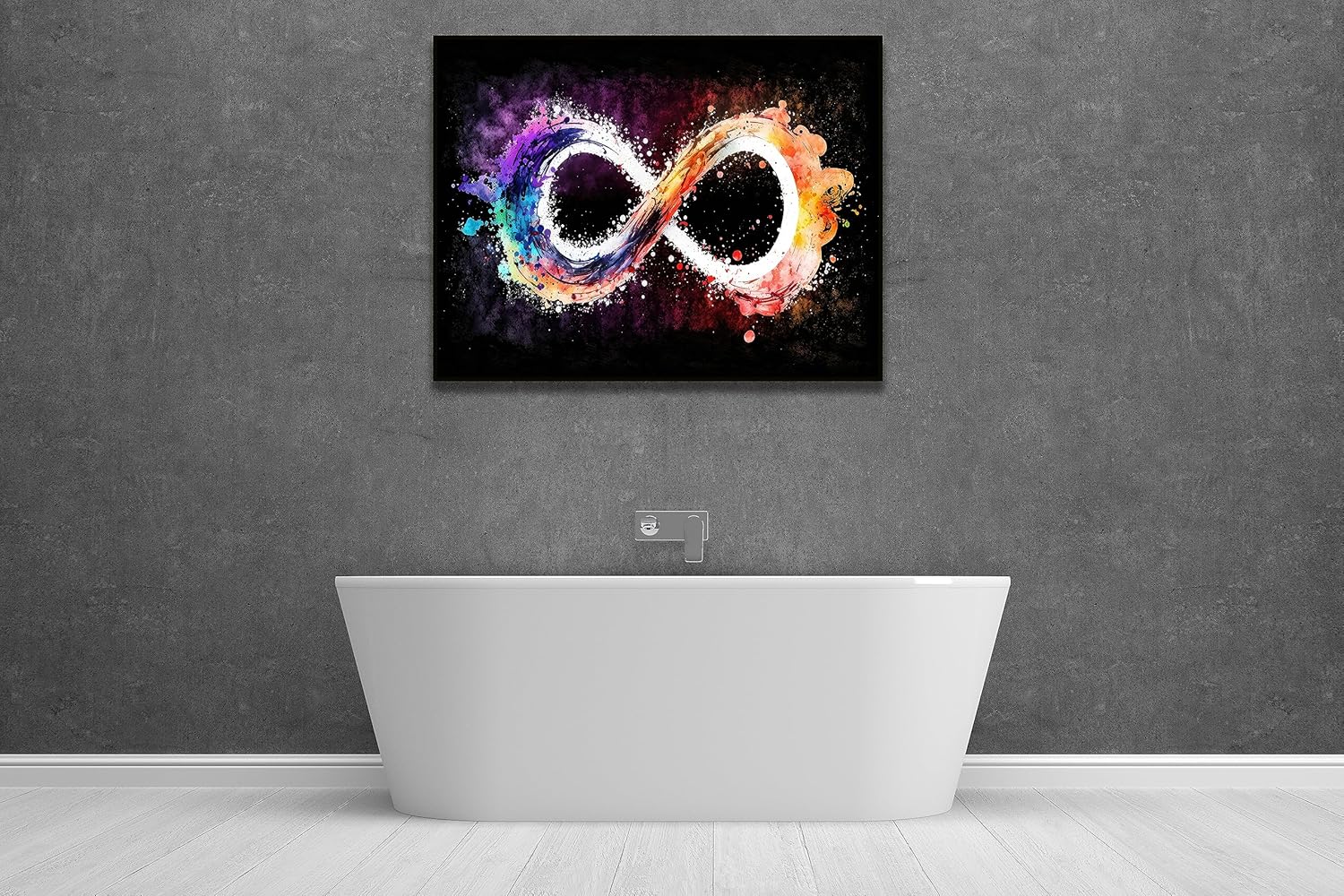 SamYueheya Lienzo decorativo moderno para pared, pintura en color símbolo infinito. Póster para decoración de sala de estar y oficina (24 x 35