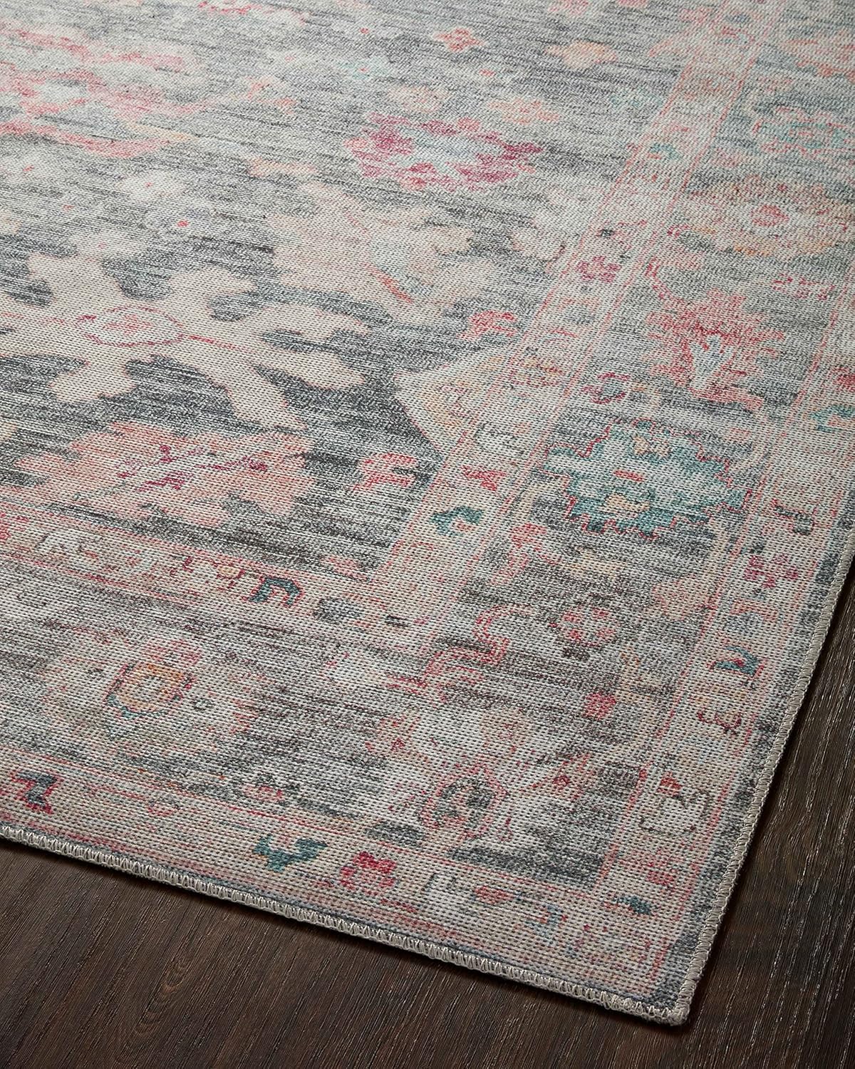 Loloi II Elysium Collection ELY-02 – Alfombra de área de grafitomulti de 7′-6″ x 9′-6″