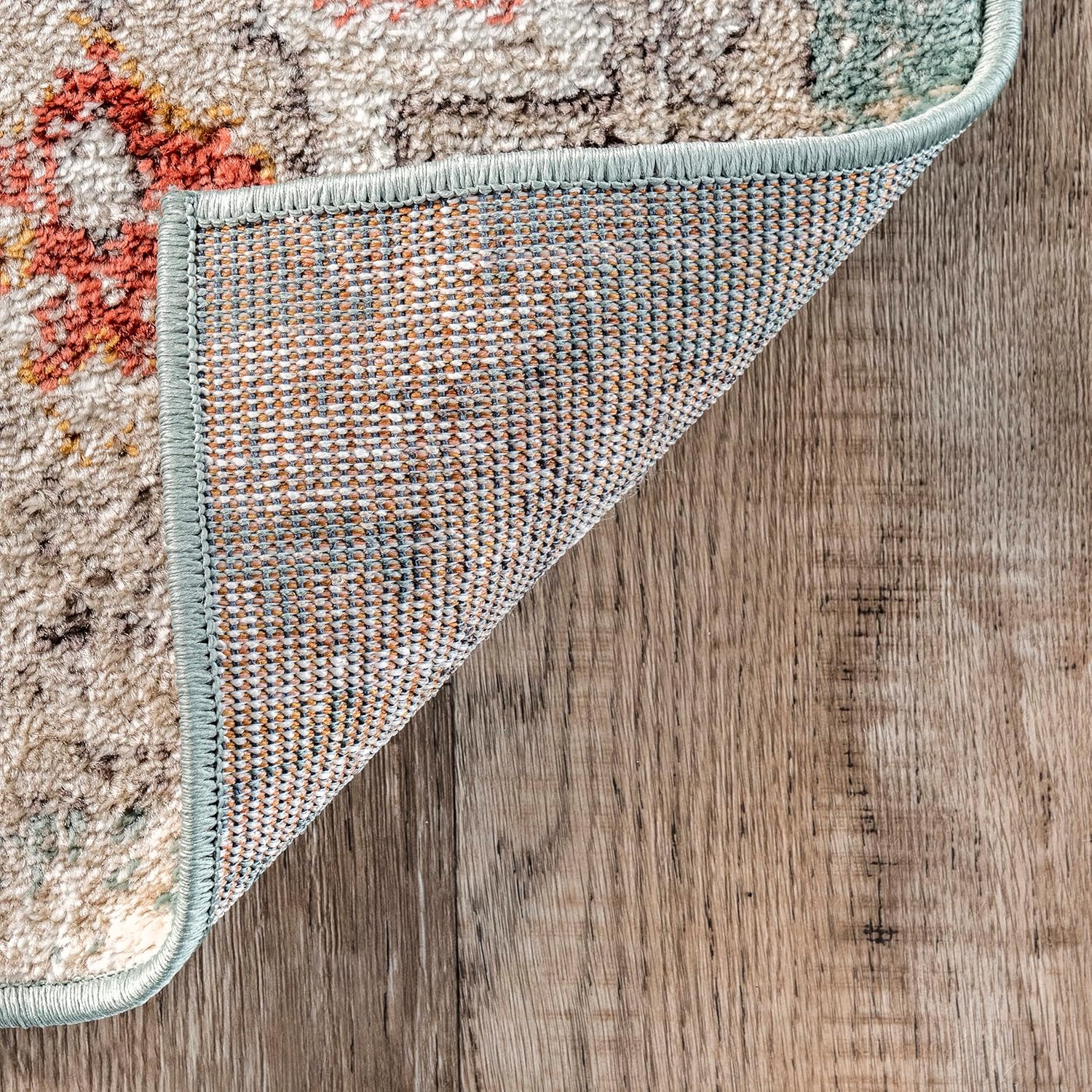 nuLOOM Lenore – Alfombra de pasillo floral vintage, 2 pies 6 pulgadas x 6 pies, beige, rectangular, 0.3 pulgadas de grosor