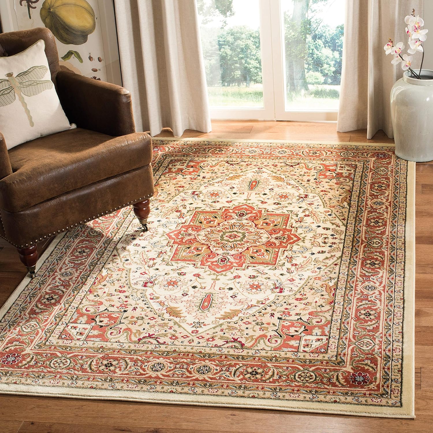 SAFAVIEH Lyndhurst Collection LNH330R – Alfombra decorativa de estilo tradicional oriental que no desprende pelusa, para sala de estar y dormitorio,