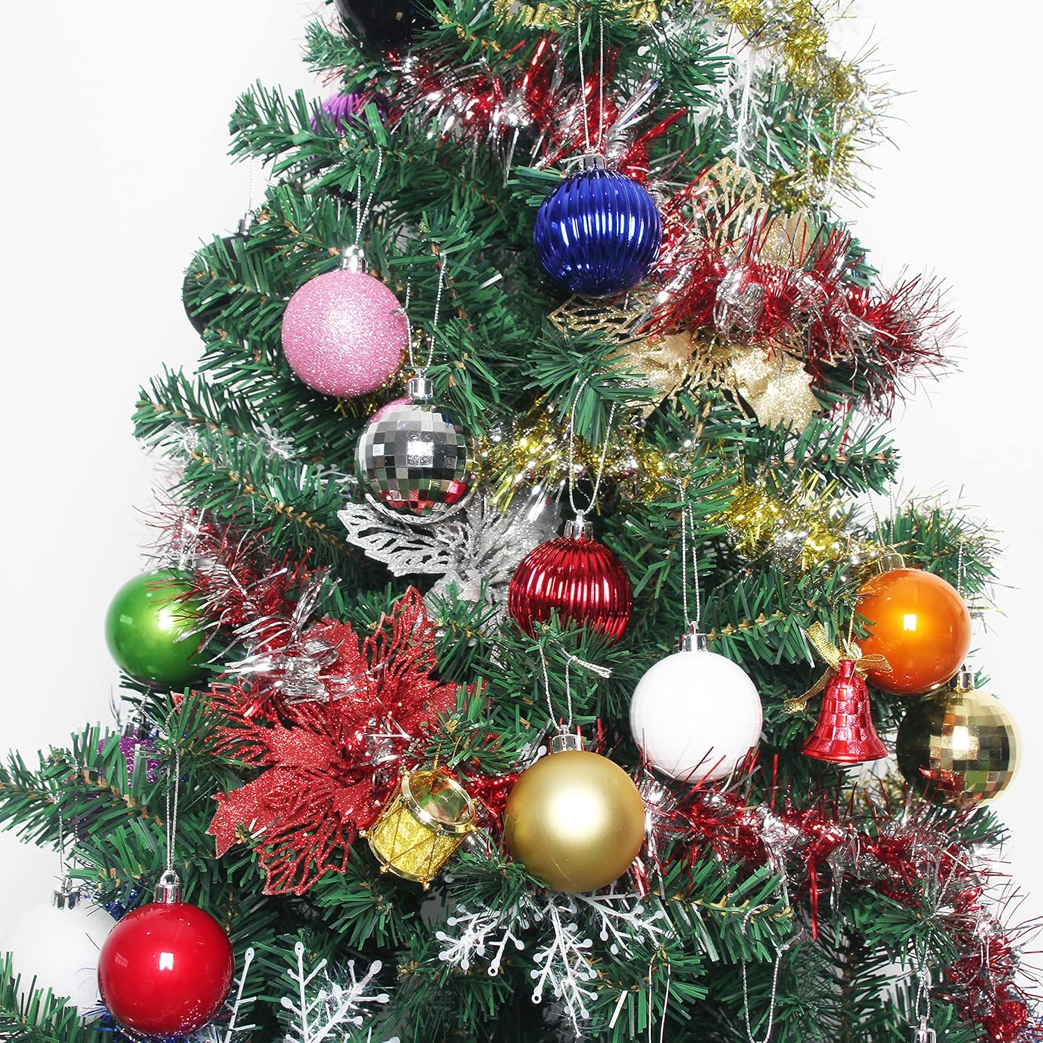 Adornos de bolas de Navidad, 5 acabados, bolas de Navidad decorativas, celebraciones, bodas, decoraciones de fiesta, 25 bolas colgantes para árbol
