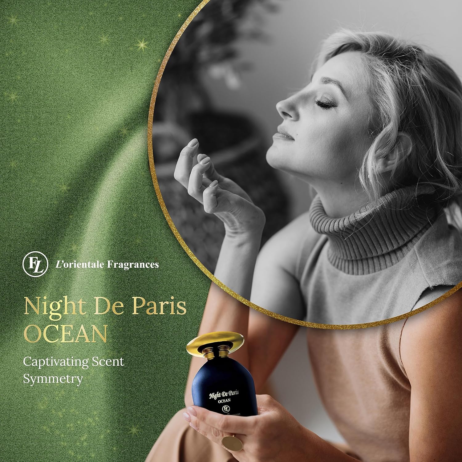 L’ORIENTALE FRAGRANCES Night De Paris Ocean 3.4 fl oz  3.3oz – Perfumes a base de aceite para mujeres y hombres, Eau de Parfum acuático aromático