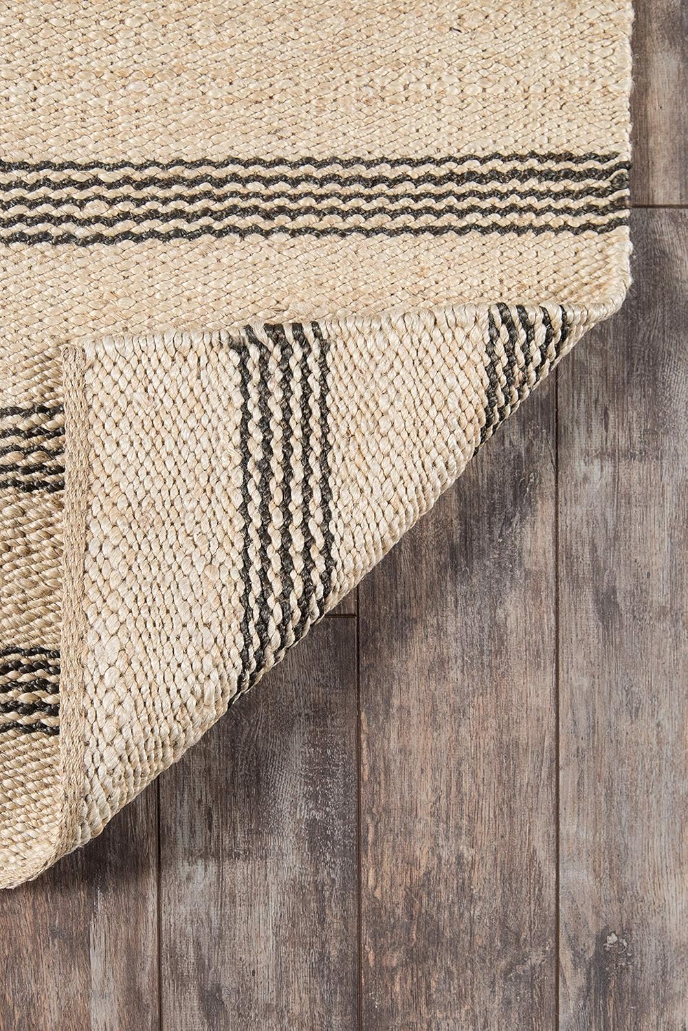 Novogratz by Momeni Montauk – Alfombra de área interior 100% yute tejida a mano, 2 pies 3 pulgadas x 10 pies, color carbón