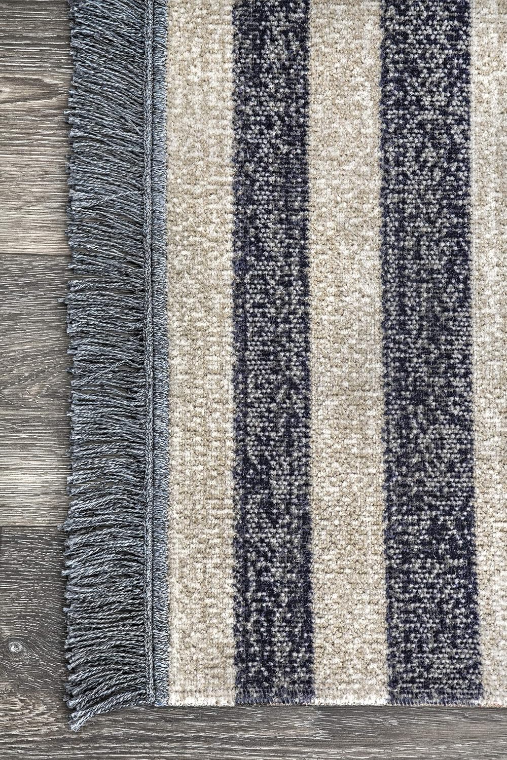 nuLOOM Roberge Coastal – Alfombra decorativa para interiores y exteriores, 2 x 3, color azul