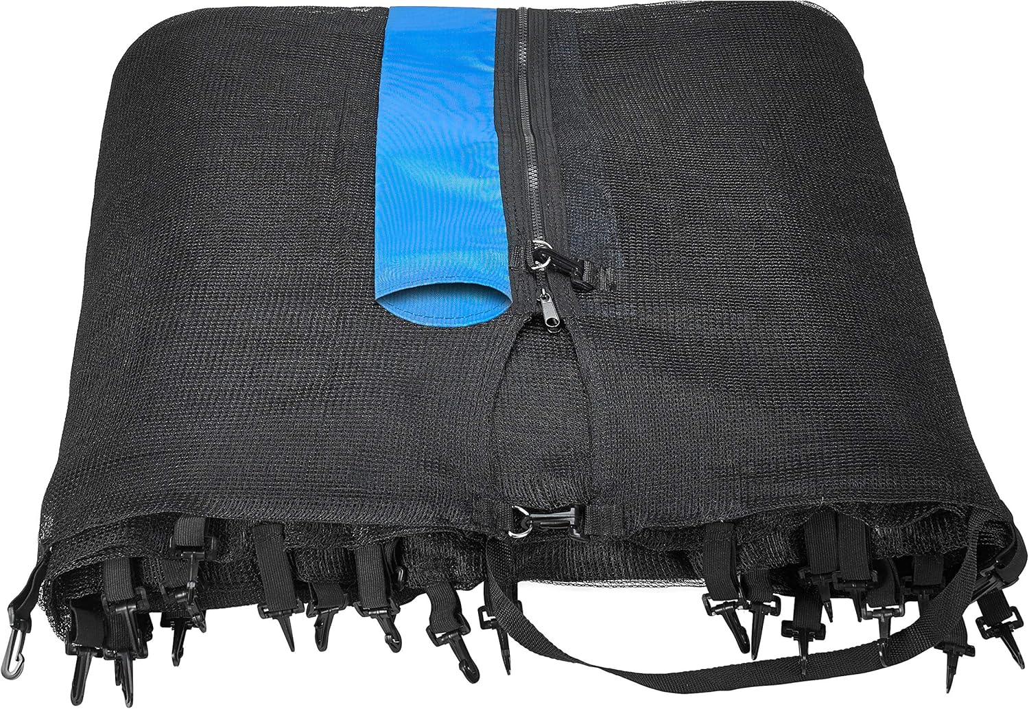 Trampolín redondo de seguridad para trampolín con varios postes rectos, transpirable, resistente a la intemperie, se instala fuera del marco.