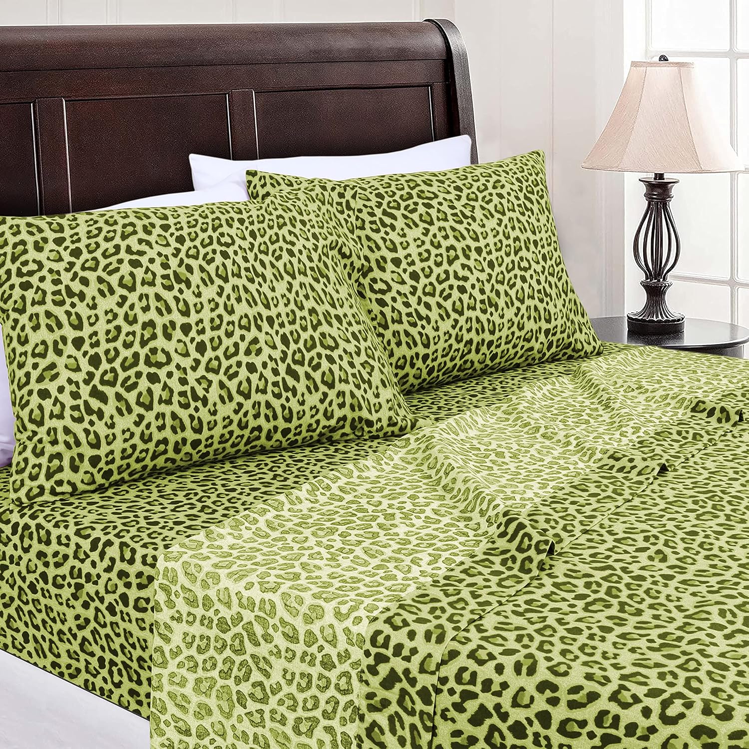 Sábanas 100% algodón percal suave y refrescante para cama matrimonial, sábanas transpirables y duraderas, sábanas de tamaño matrimonial de 16