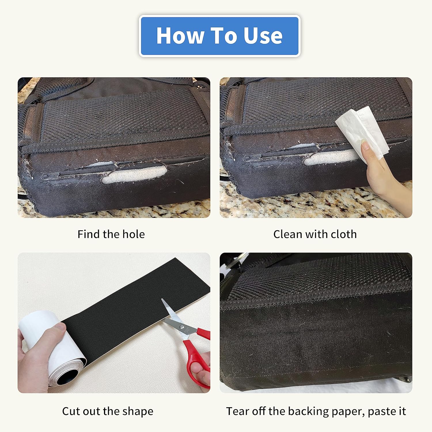 KING MOUNTAIN Cinta de reparación de lona, parche para equipos