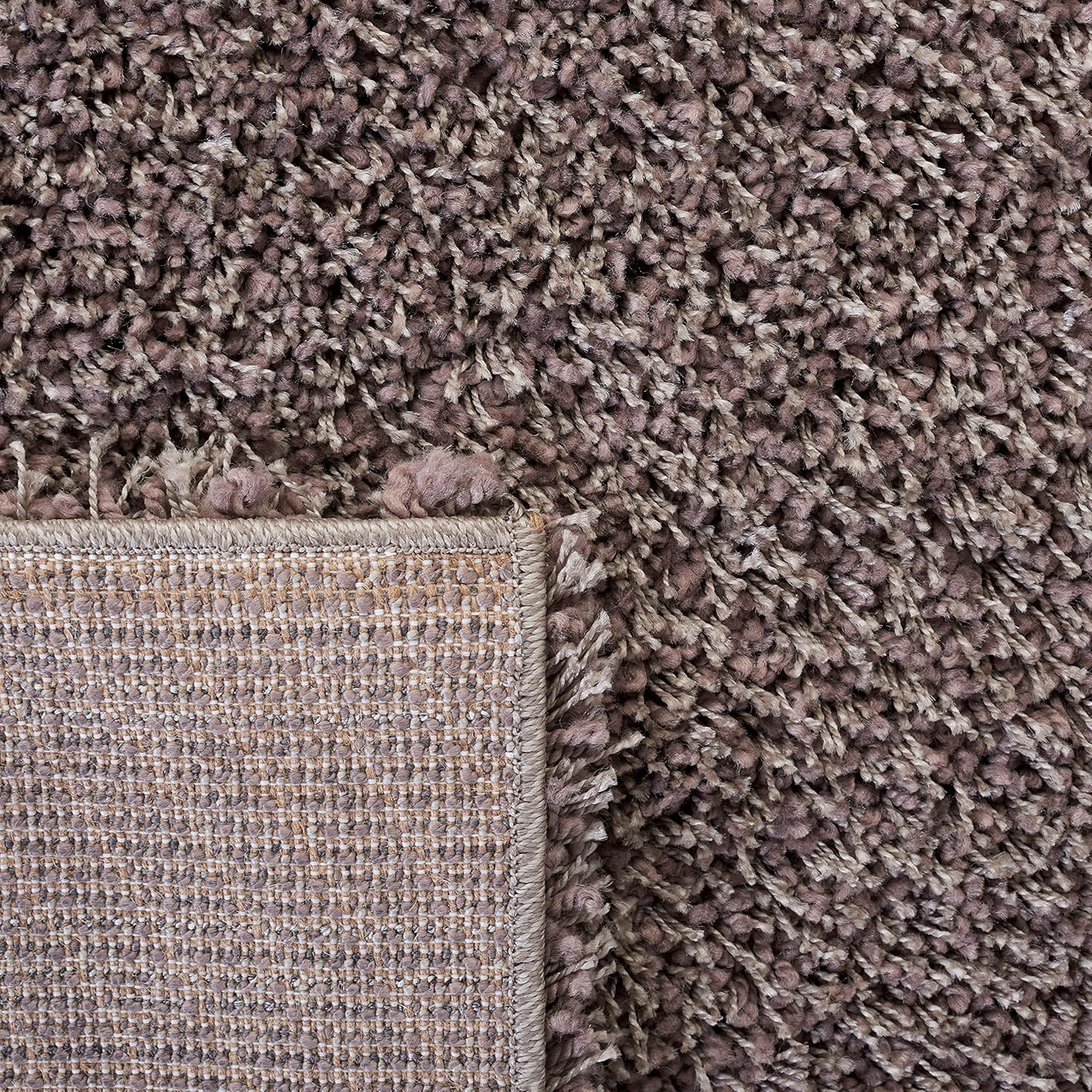 SAFAVIEH Colección Santa Monica Shag SGN725 de 9 x 12 pies, color gris pardo SGN725, alfombra de área sólida que no desprende pelusa, para sala de