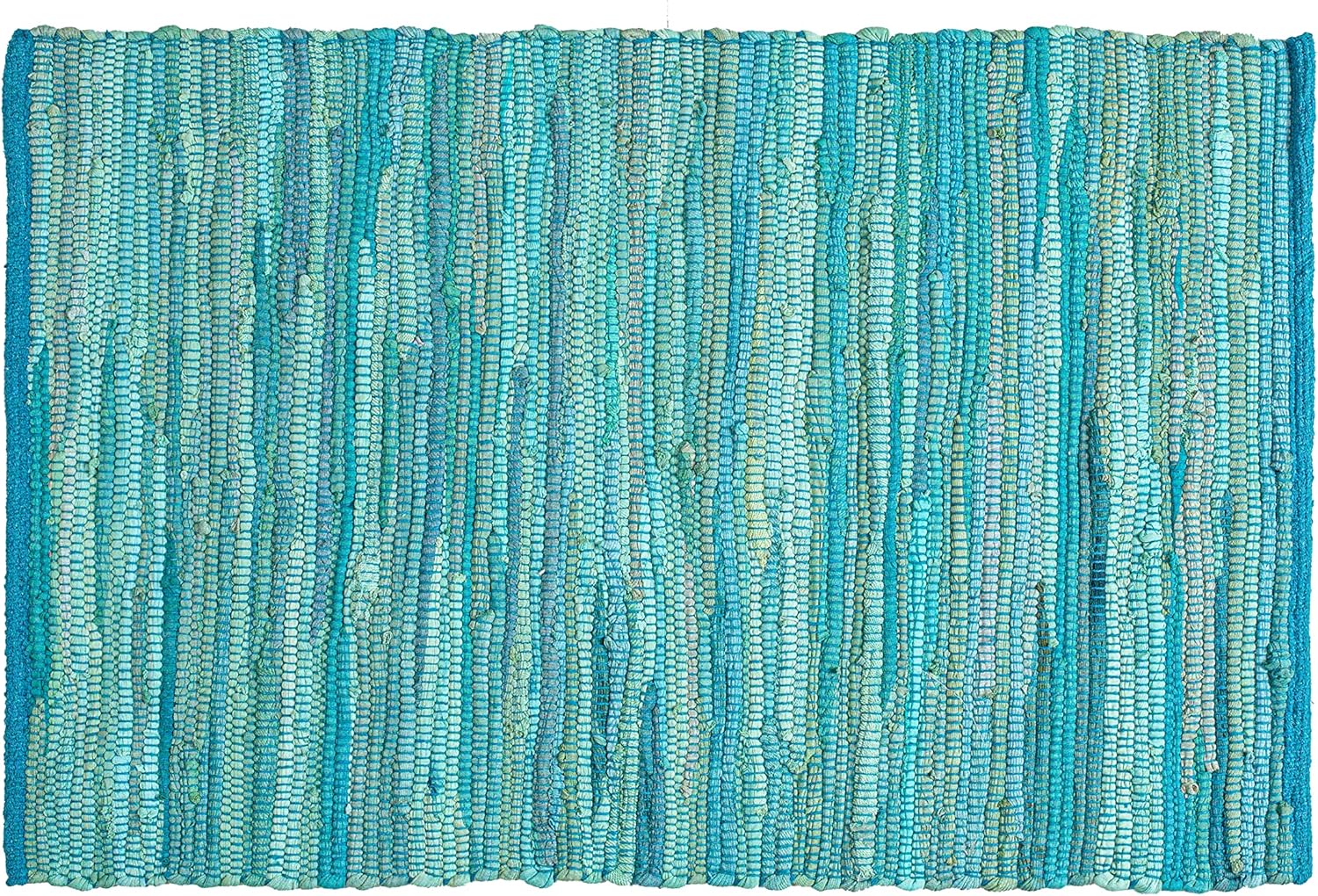 Alfombra de trapo 100% algodón de 24 x 36 pulgadas, alfombra Chindi multicolor, tejida a mano y reversible para sala de estar, cocina, entrada,