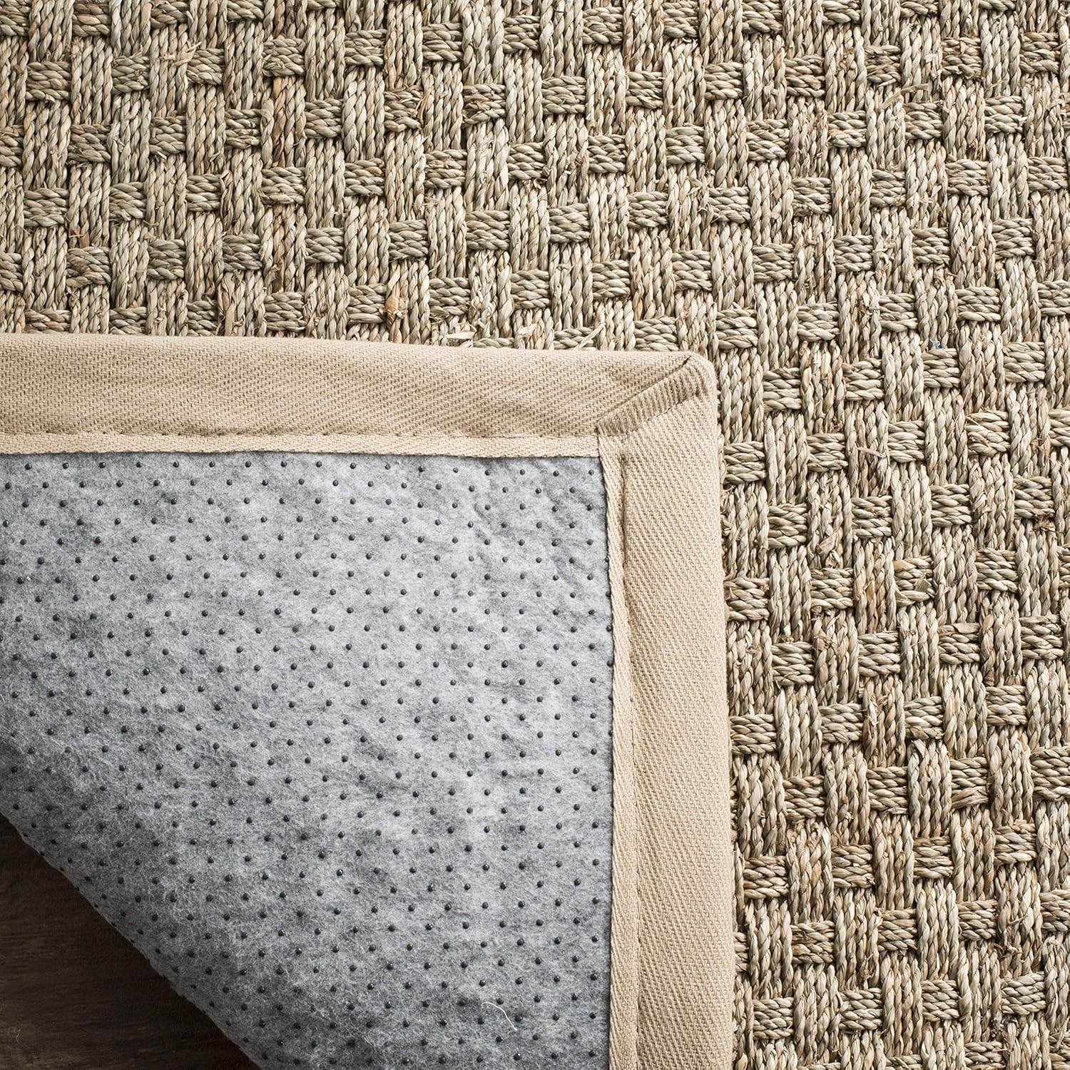 Safavieh NF114A Natural Fiber Collection – Alfombra de fibras naturales de patrón trenzado, varios colores (5 x 8 pies), Fibras naturales, beige,