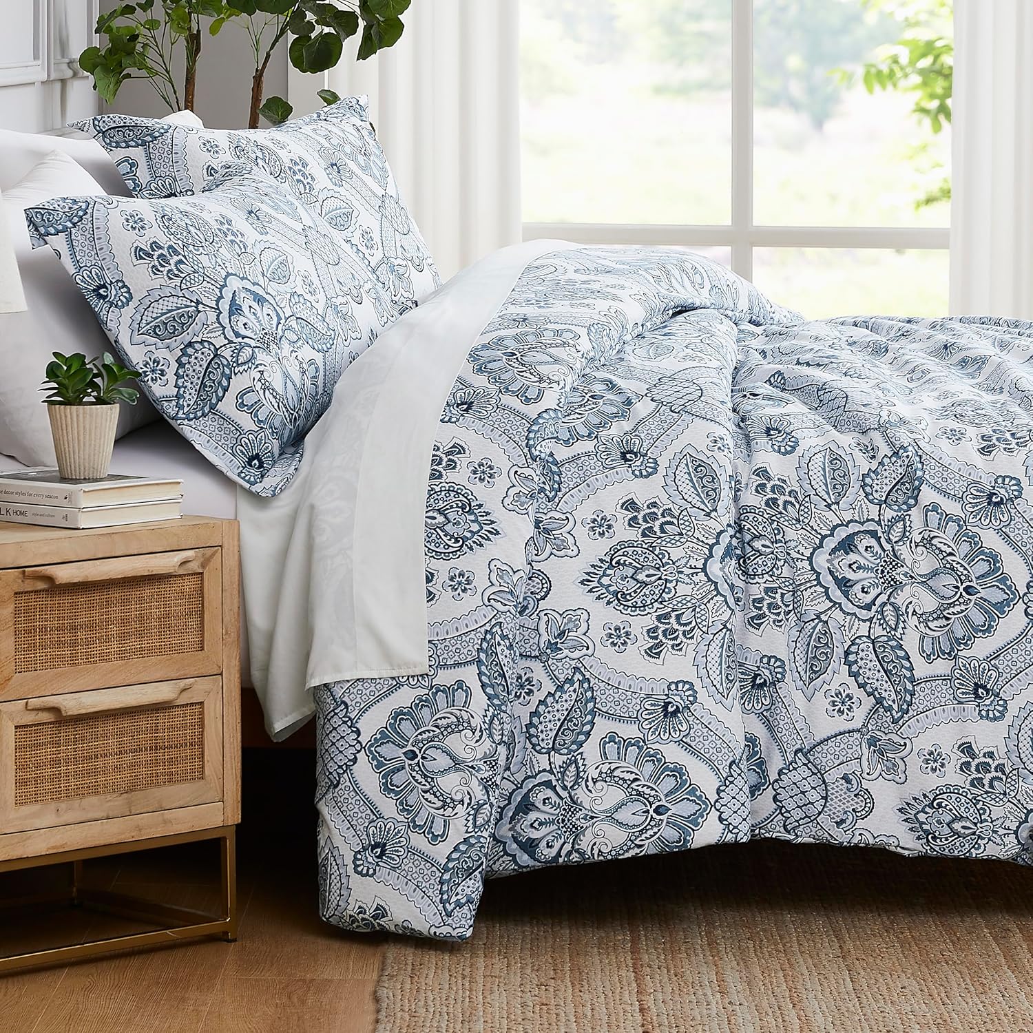 Southshore Fine Living, Inc. Juego de ropa de cama de gran tamaño alternativo para todas las estaciones, colcha reversible suave de 2 piezas con una