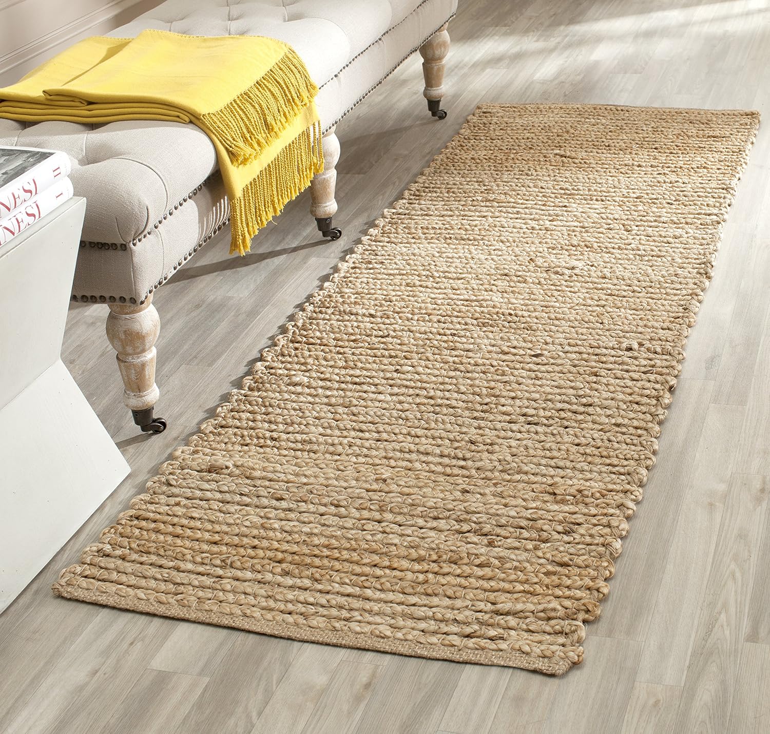 SAFAVIEH Cape Cod Collection – Alfombra de pasillo, 2 pies 3 pulgadas x 22 pies, natural, yute trenzado hecho a mano, ideal para zonas de alto
