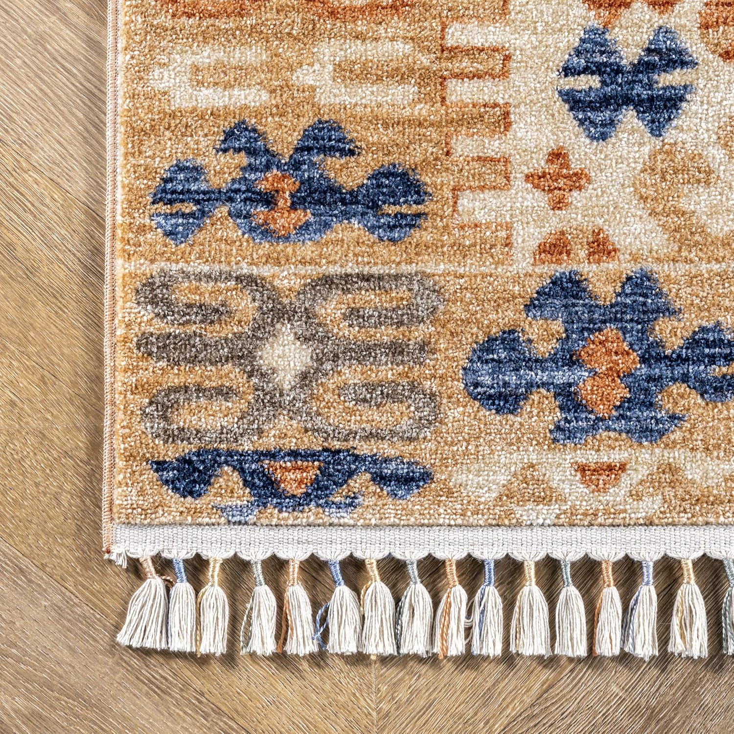 nuLOOM Ripley Global – Alfombra con borlas, 4 x 6 pies, multicolor, rectangular