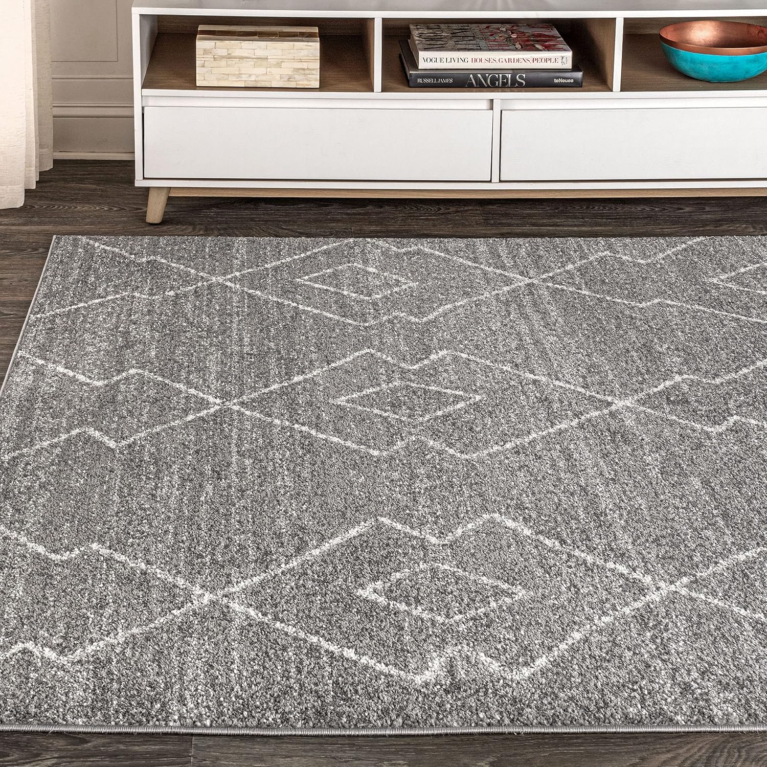 JONATHAN Y MOH202B-4 Alia – Alfombra marroquí Beni Souk para interiores de granja, estilo bohemio, minimalista, geométrico, fácil de limpiar, para