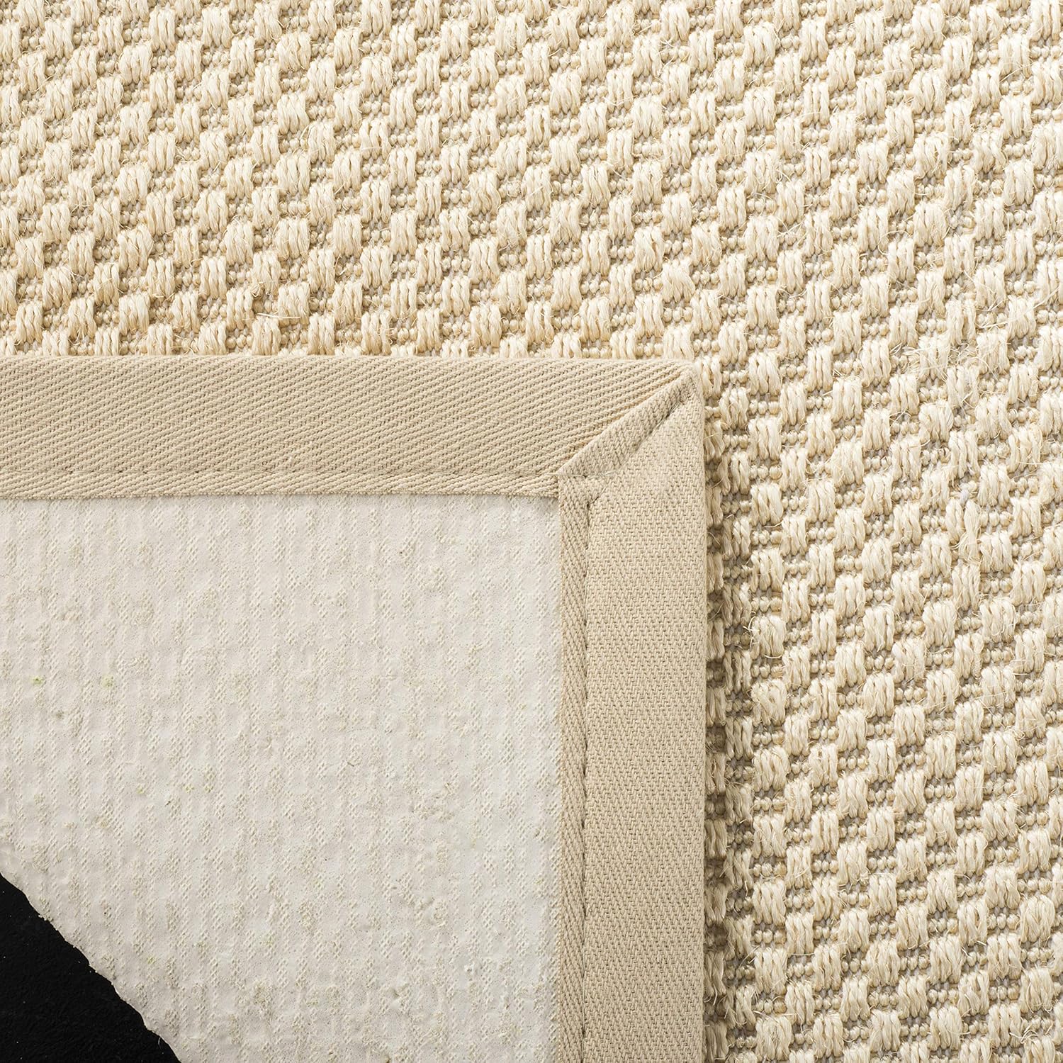 Safavieh Natural Fiber Collection – Alfombra de área de 8 x 10 pies, marfil y beige claro, diseño de sisal de borde, fácil cuidado, ideal para zonas
